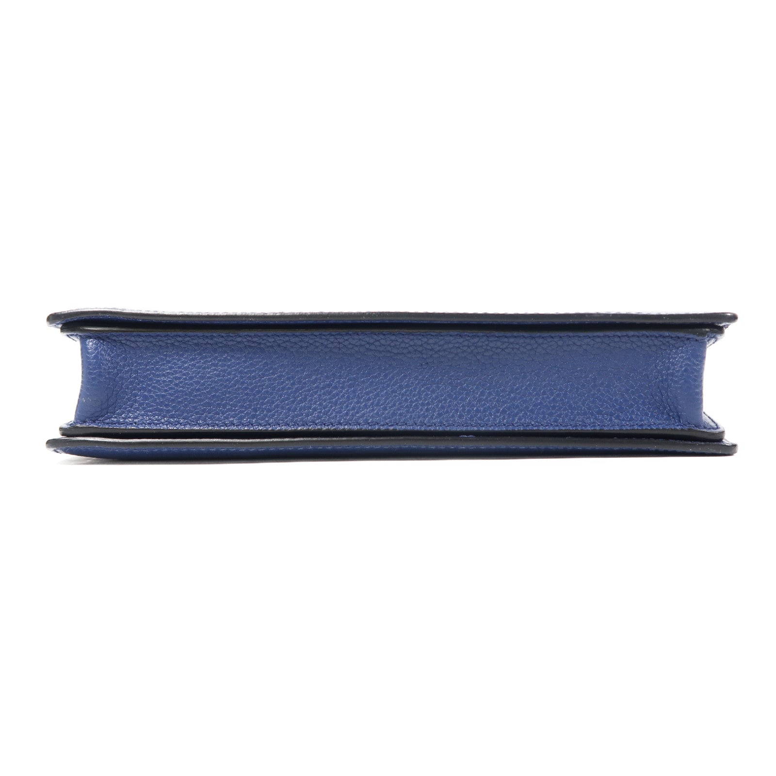 PRADA 牛皮皮革Clutch Bag銀扣手拿包藍色