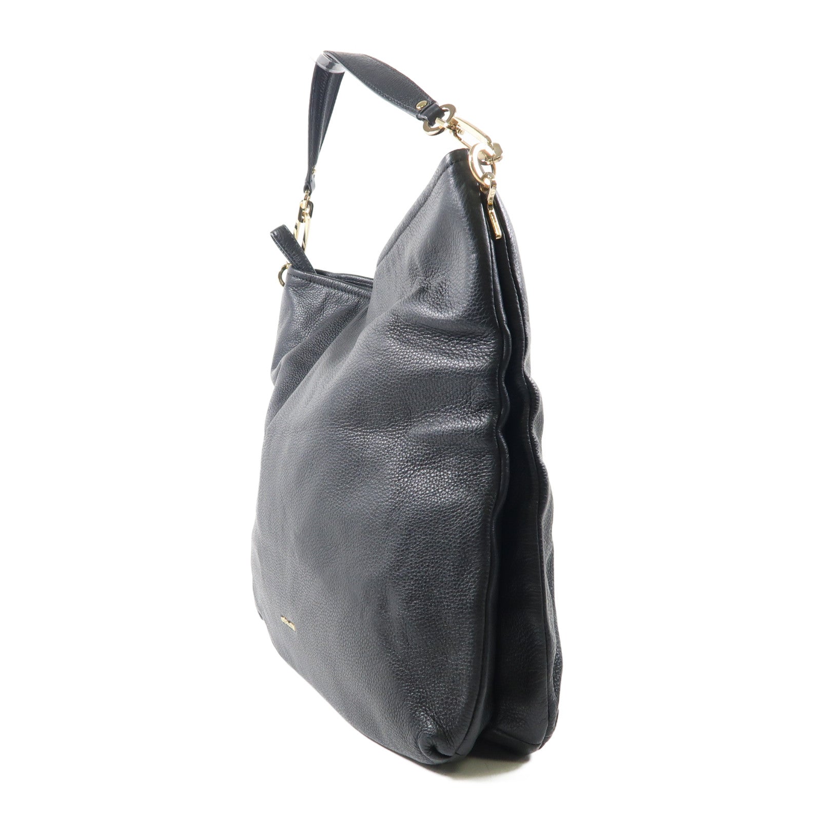 COACH 牛皮皮革Shoulder Bag金扣手挽肩背兩用袋黑色