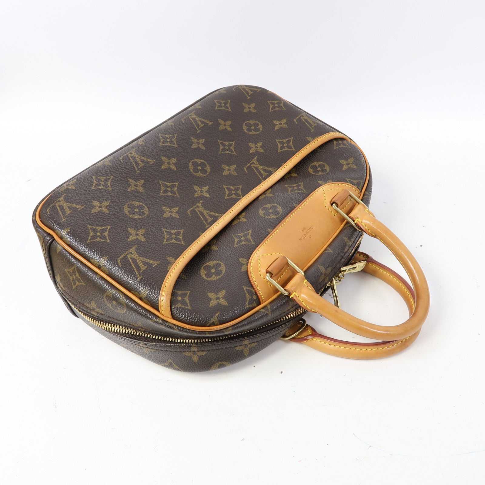LOUIS VUITTON Monogram Trouville金扣手挽袋啡色