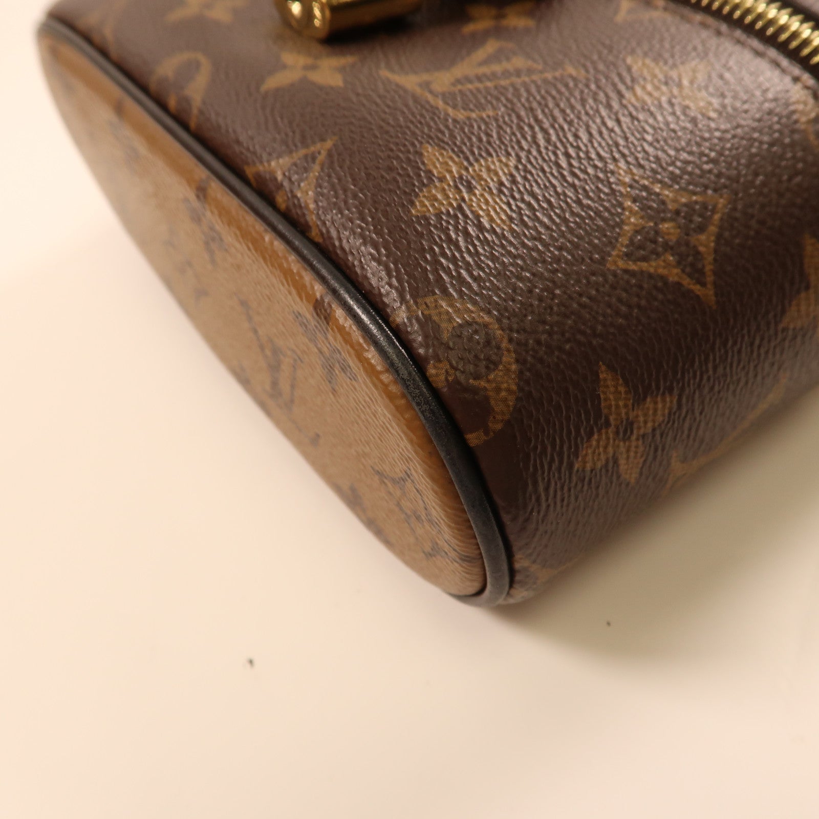 LOUIS VUITTON Monogram Reverse Vanity PM金扣手挽肩背兩用袋啡色