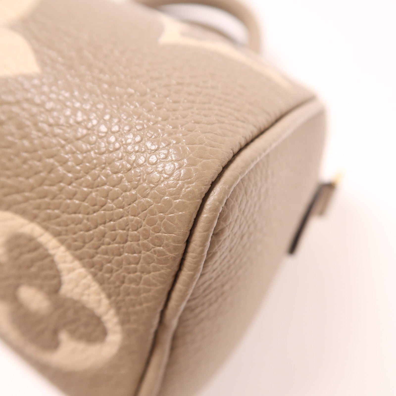 LOUIS VUITTON Monogram Empreinte Nano Speedy金扣手挽肩背兩用袋灰色