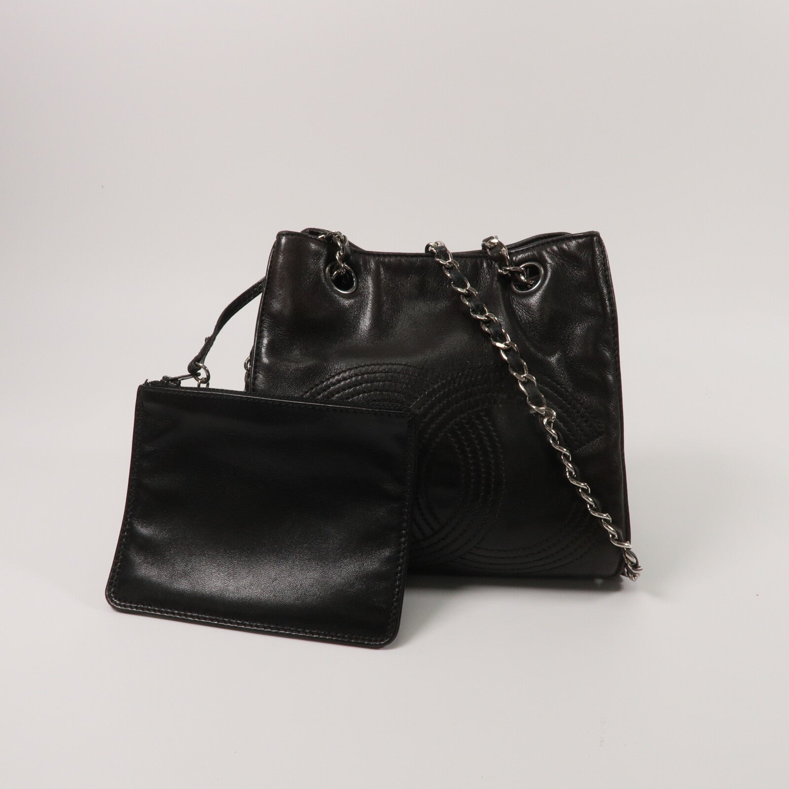 CHANEL 羊皮皮革Shoulder Tote肩背袋