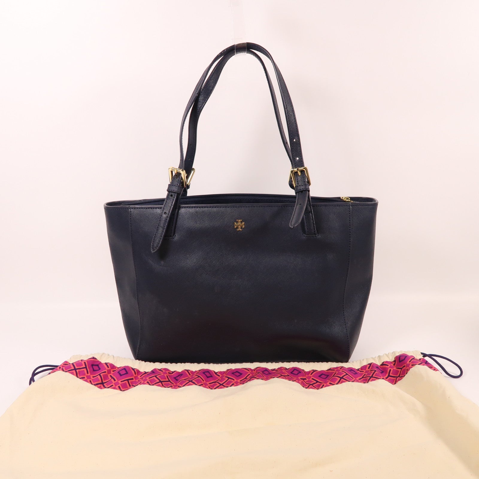 【激減優惠】牛皮皮革Tote Bag金扣手挽肩背兩用袋