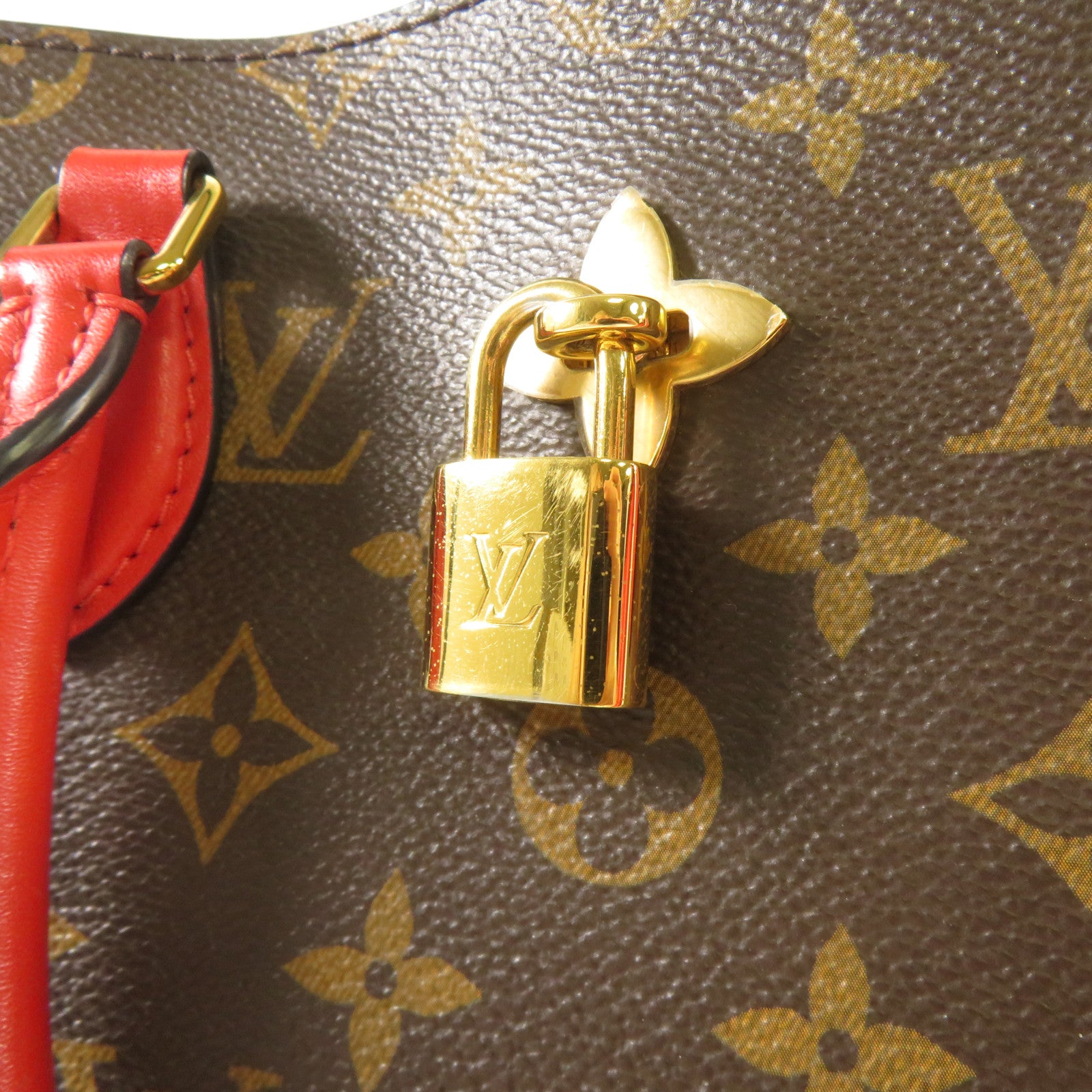 LOUIS VUITTON 【激減優惠】Monogram Flower Tote Bag金扣手挽肩背兩用袋啡色