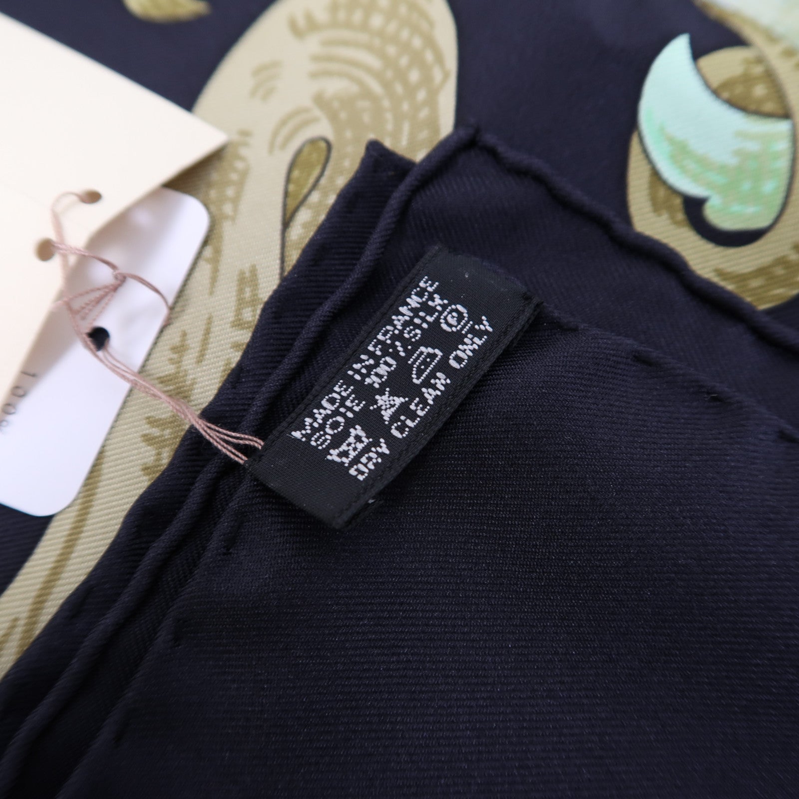 HERMES 絲質Scarf 90X90cm絲巾黑色/綠色/啡色