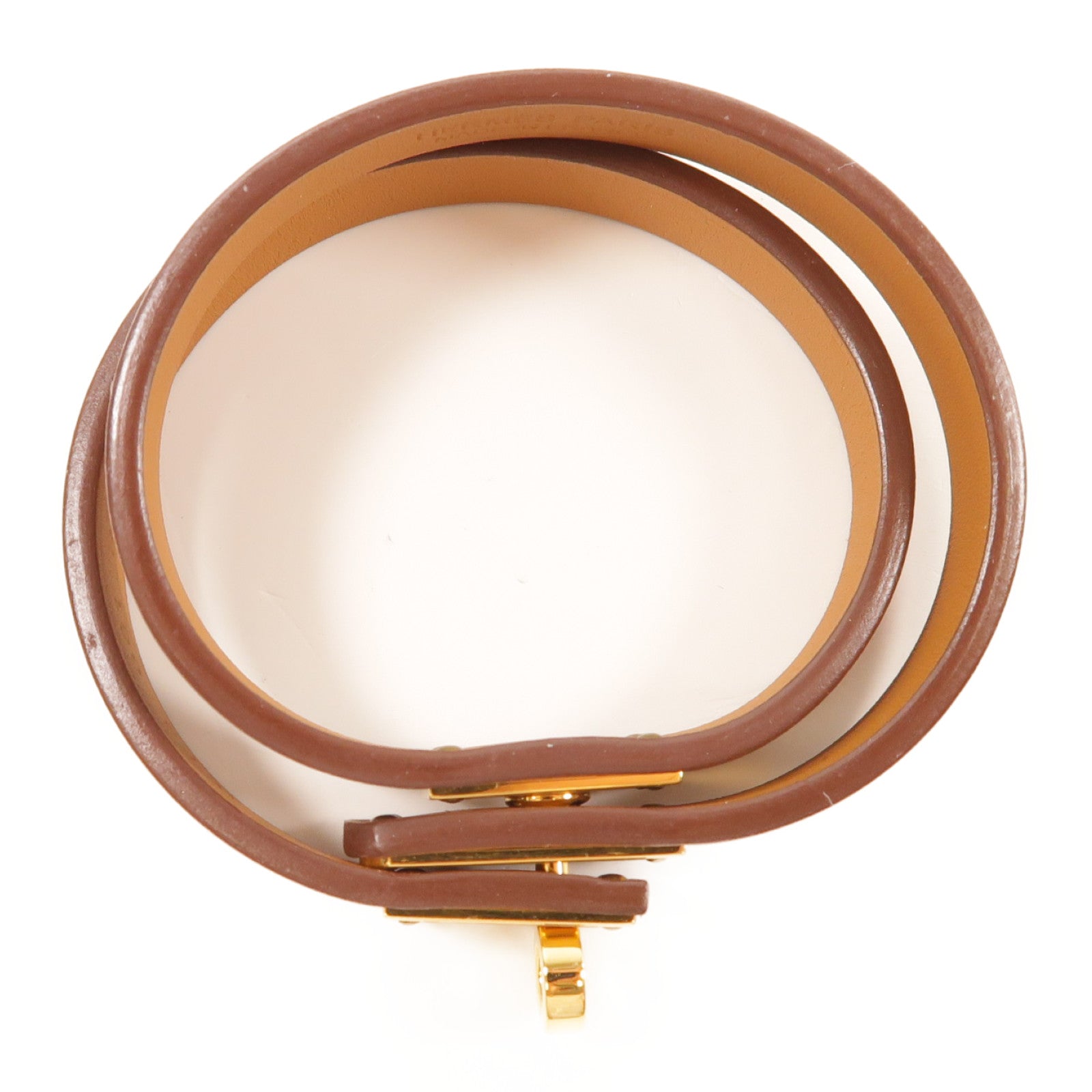 HERMES GHW Mini Kelly Double Tour Bracelet Veau Swift Leather Gold