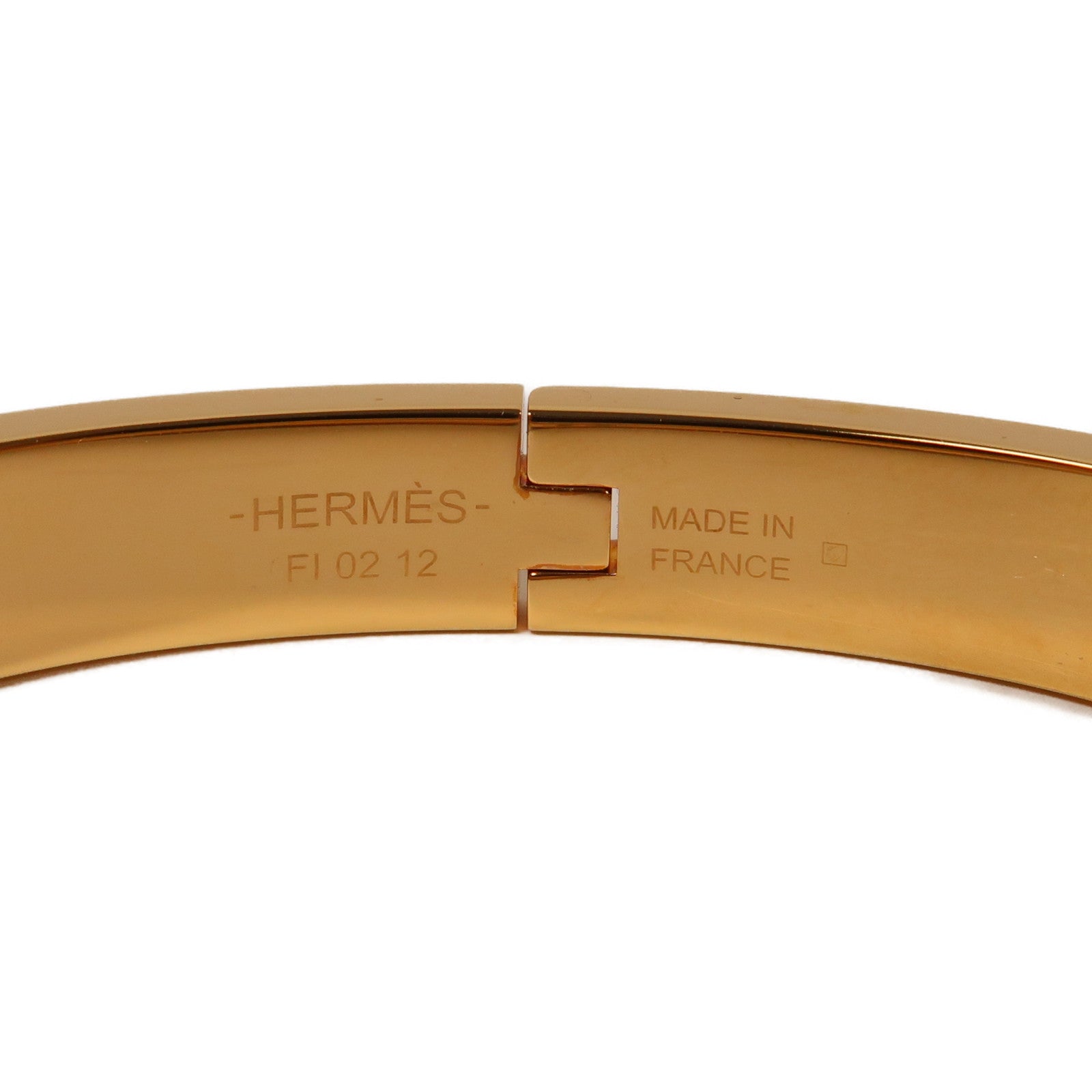 HERMES 金屬Mini Clic Chaine d'Ancre手鐲奶油白色