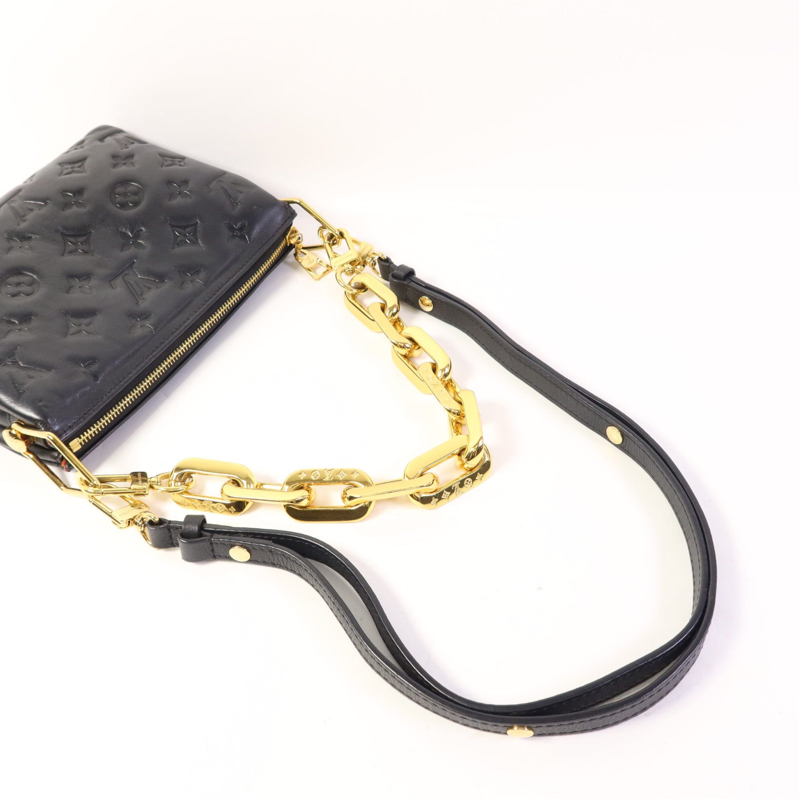 LOUIS VUITTON 【激減優惠】Monogram Embossed Coussin BB金扣鏈帶手挽肩背兩用袋