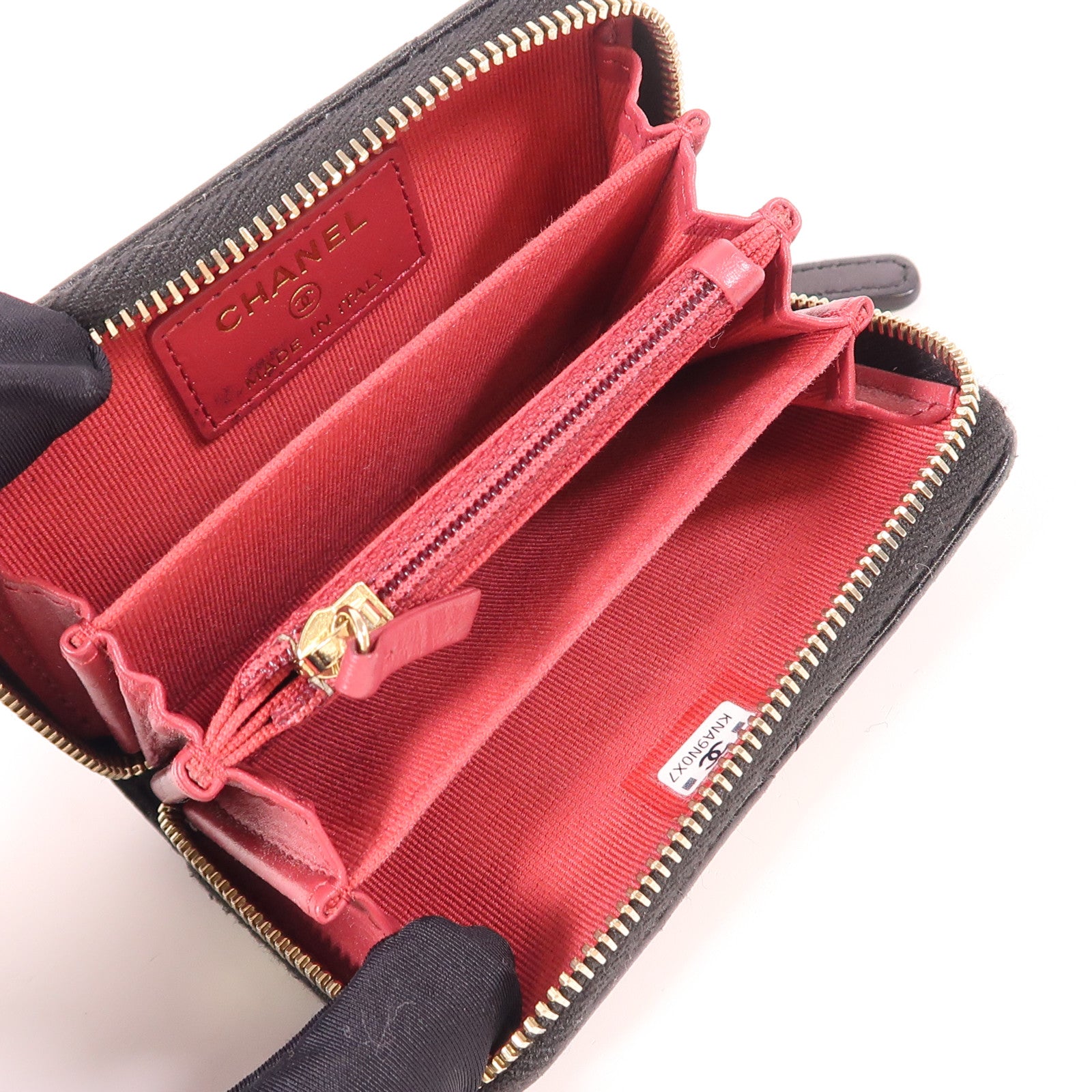 CHANEL 羊皮皮革Coin Case金扣零錢包