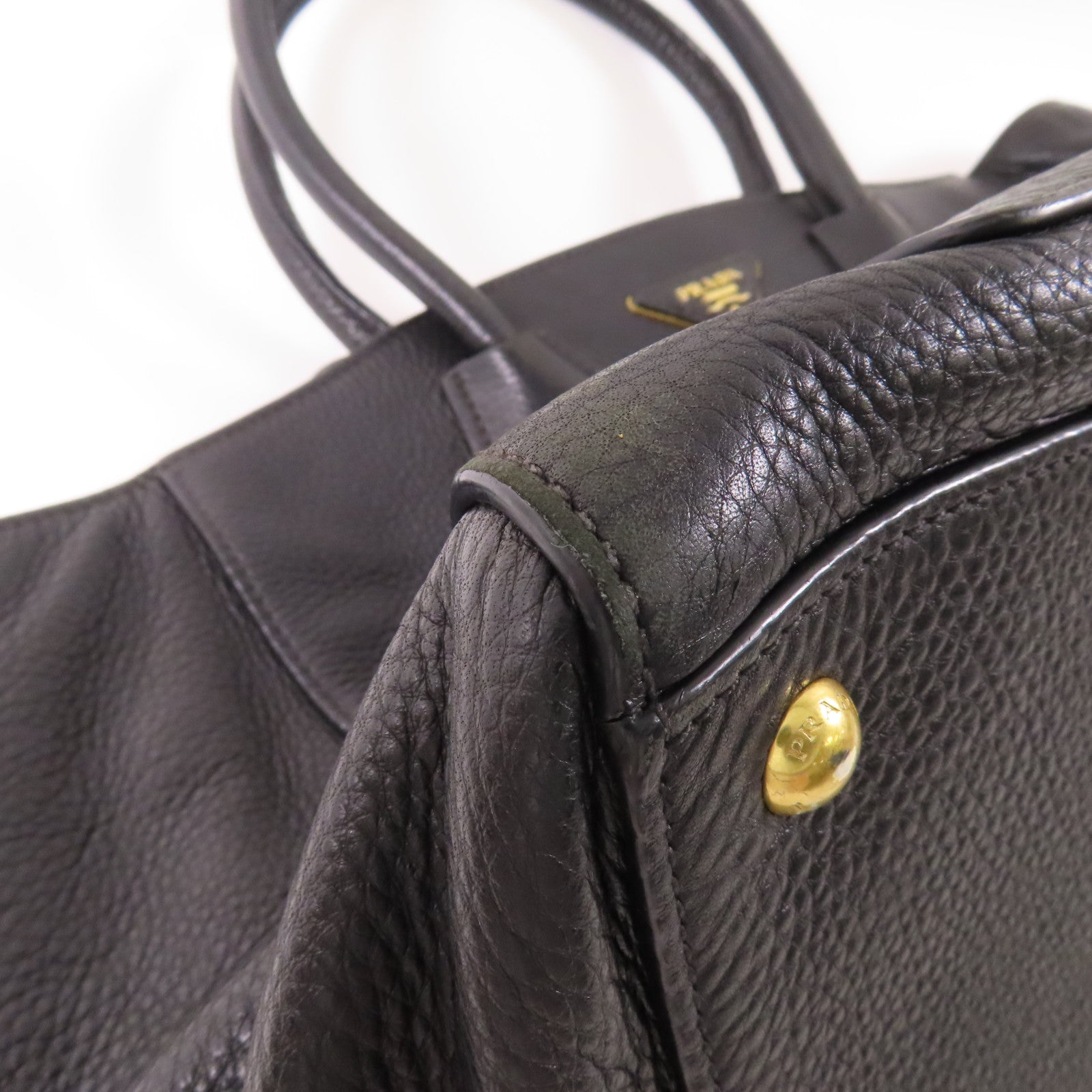 PRADA 牛皮皮革2 Way Bag金扣手挽肩背兩用袋