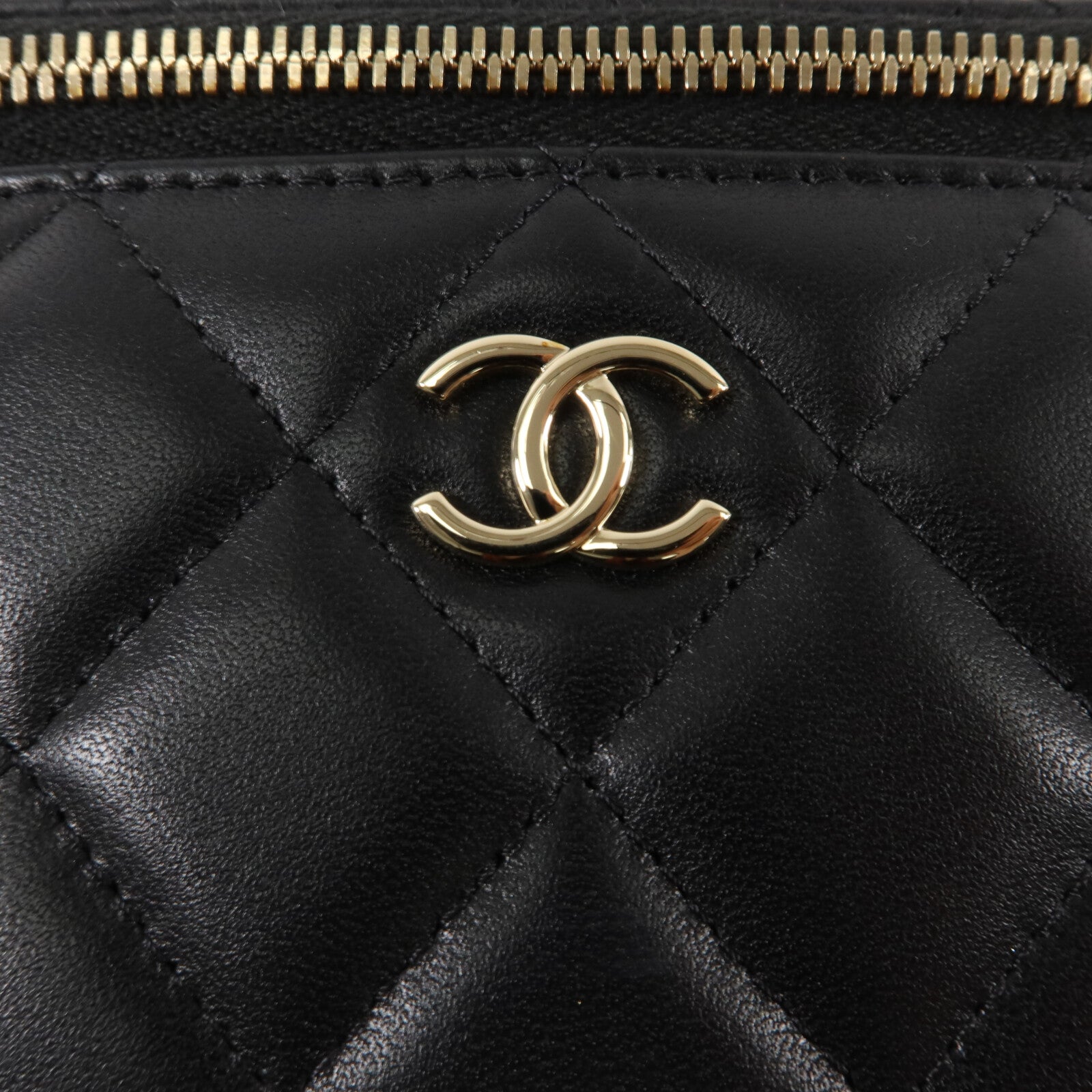 CHANEL 羊皮皮革Handle Vanity Case鏈帶手挽肩背兩用袋