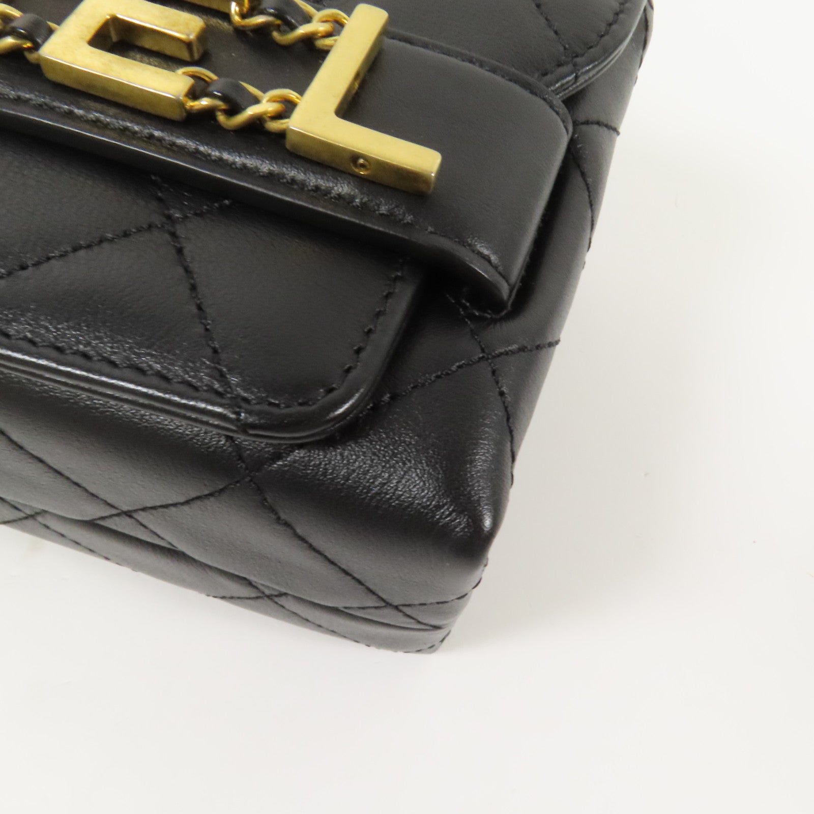 CHANEL 羊皮皮革Chain Shoulder Bag金扣鏈帶肩背袋