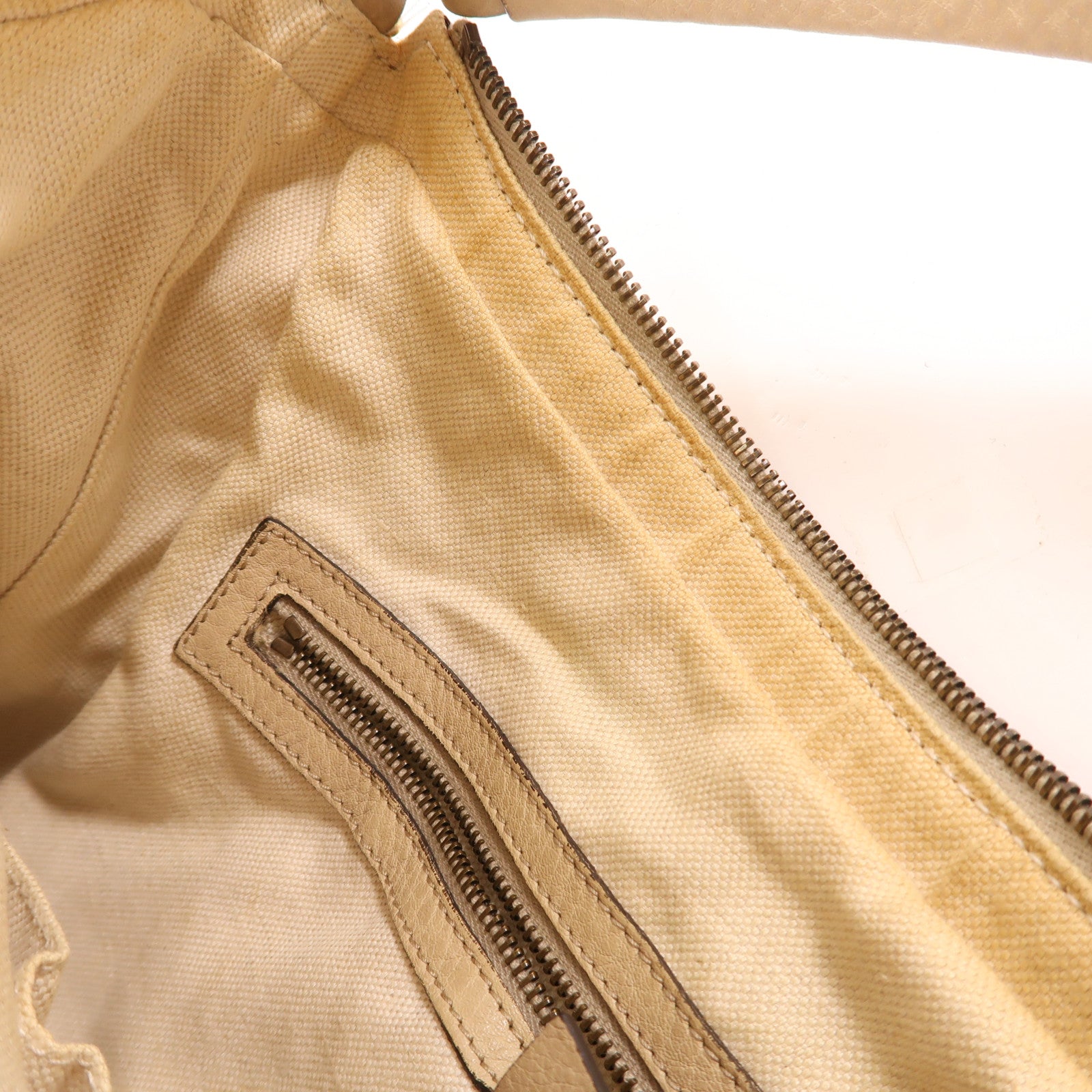 GUCCI 牛皮皮革/帆布2 Way Shoulder Bag金扣手挽肩背兩用袋