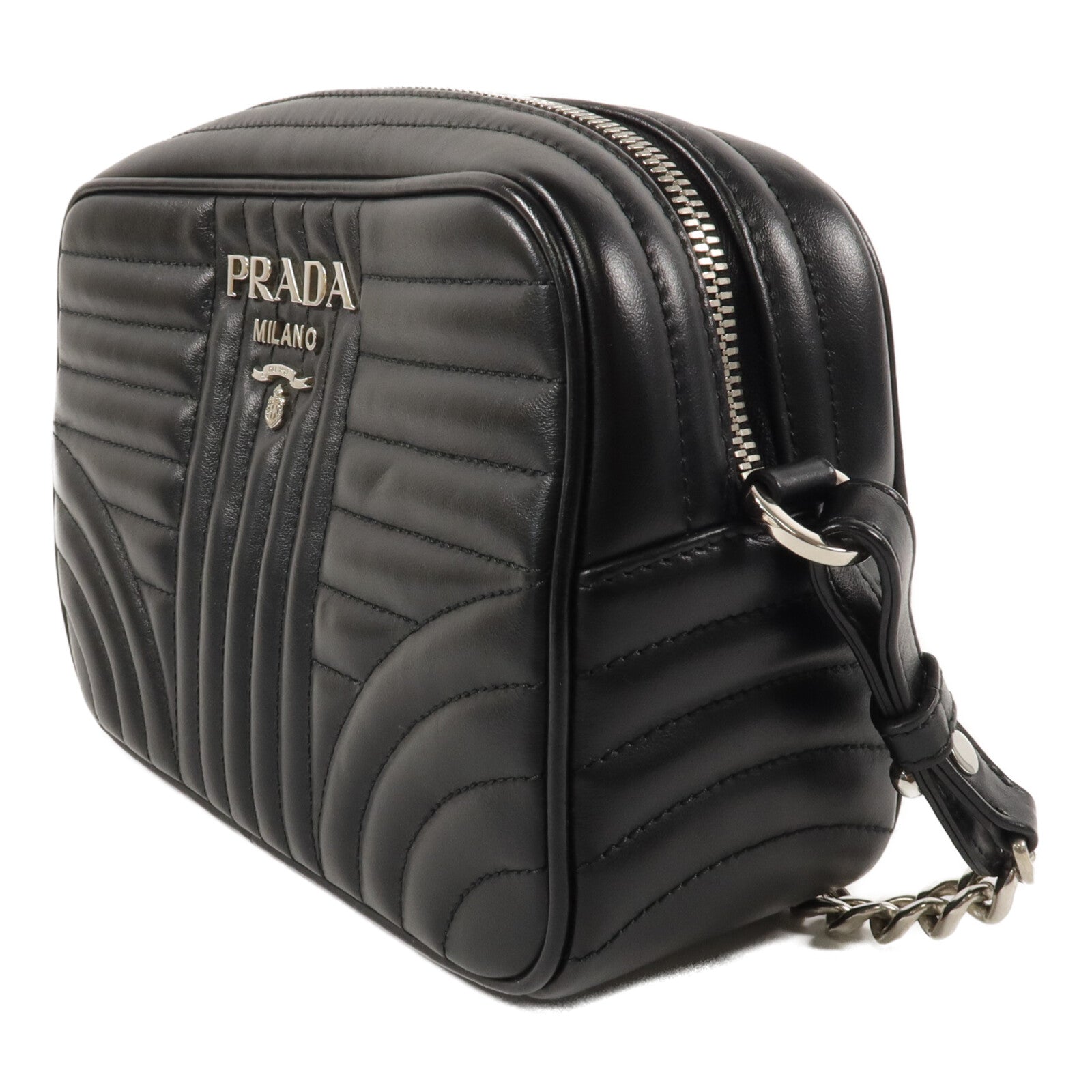 PRADA 牛皮皮革Diaramme鏈帶肩背袋