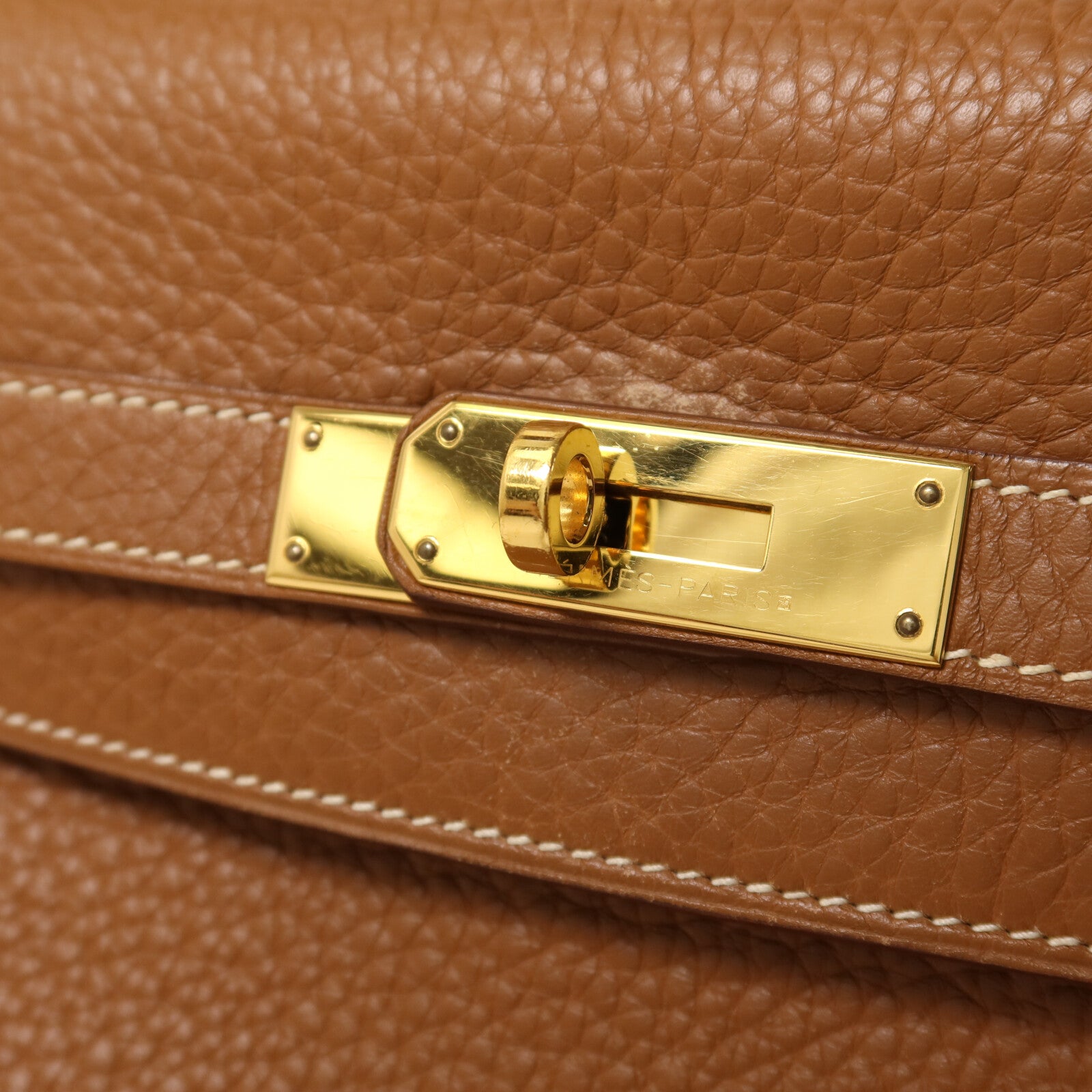 HERMES Togo皮革Kelly 35手挽肩背兩用袋Gold