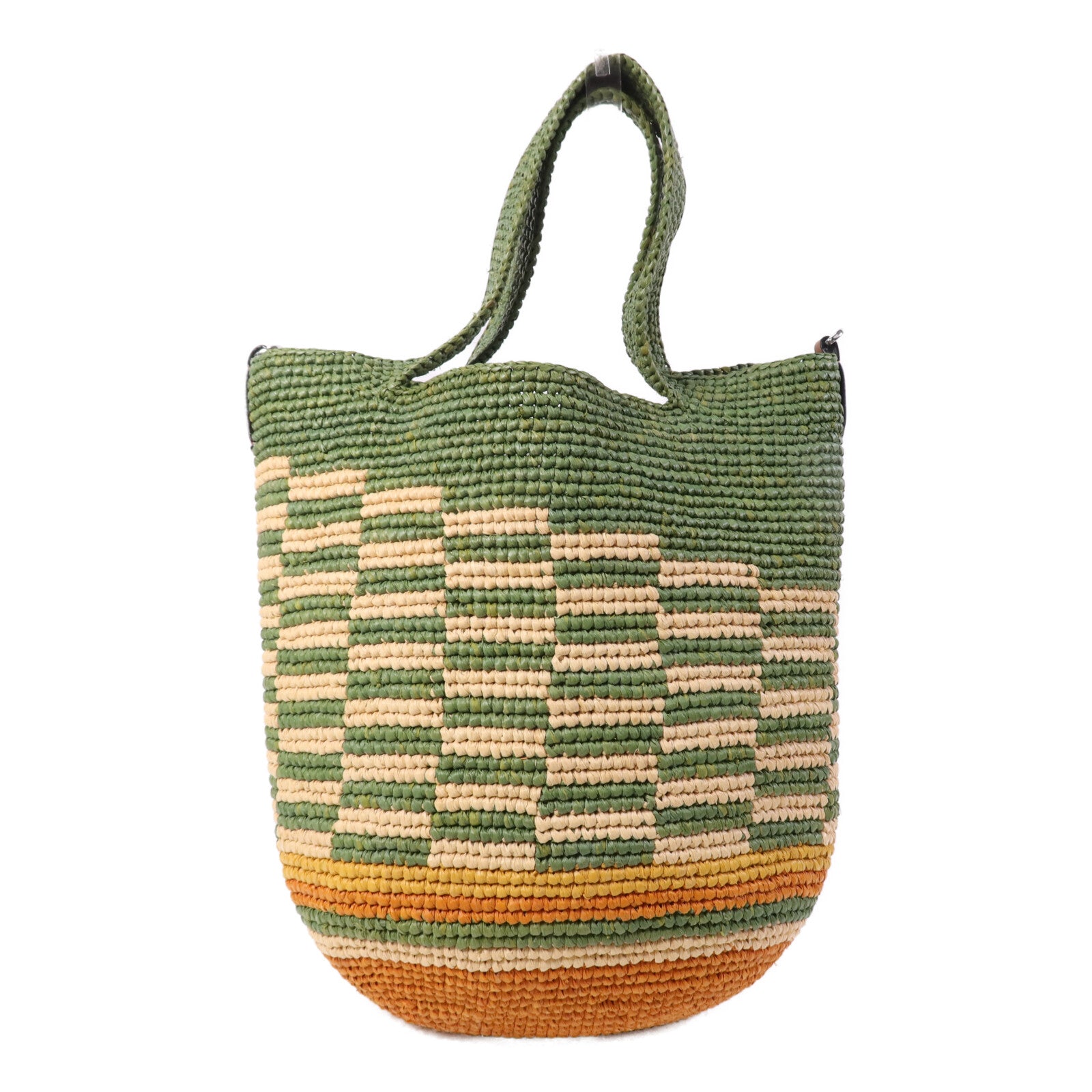 LOEWE 牛皮皮革/Raffia Paula's Ibiza Slit Mini銀扣手挽肩背兩用袋