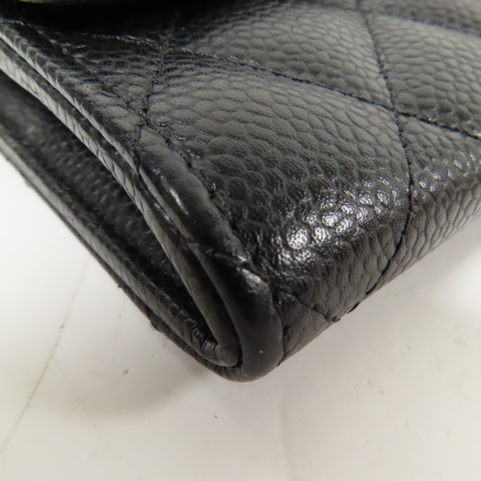 CHANEL 牛皮皮革Long Wallet金扣長錢包