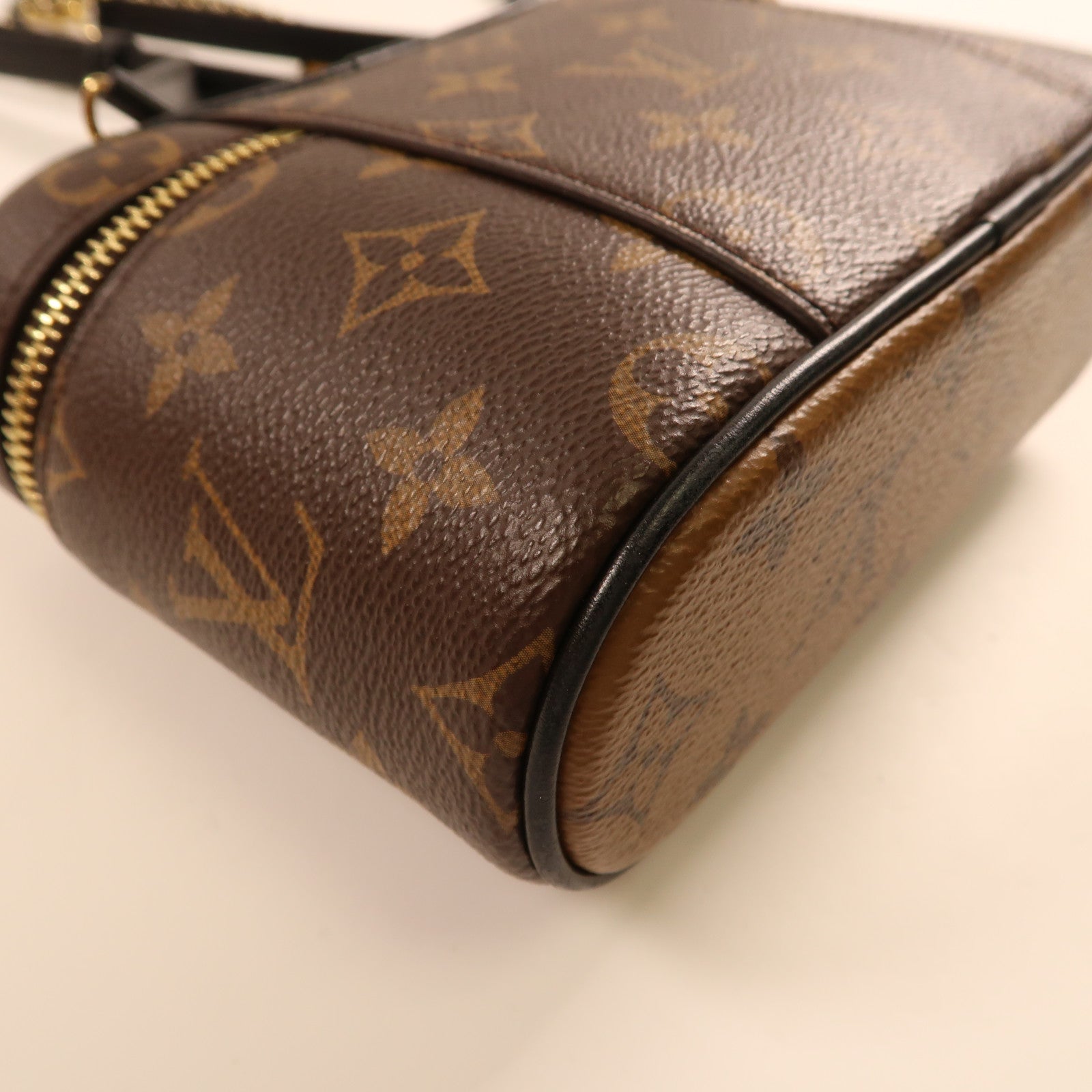 LOUIS VUITTON Monogram Reverse Vanity PM金扣手挽肩背兩用袋啡色