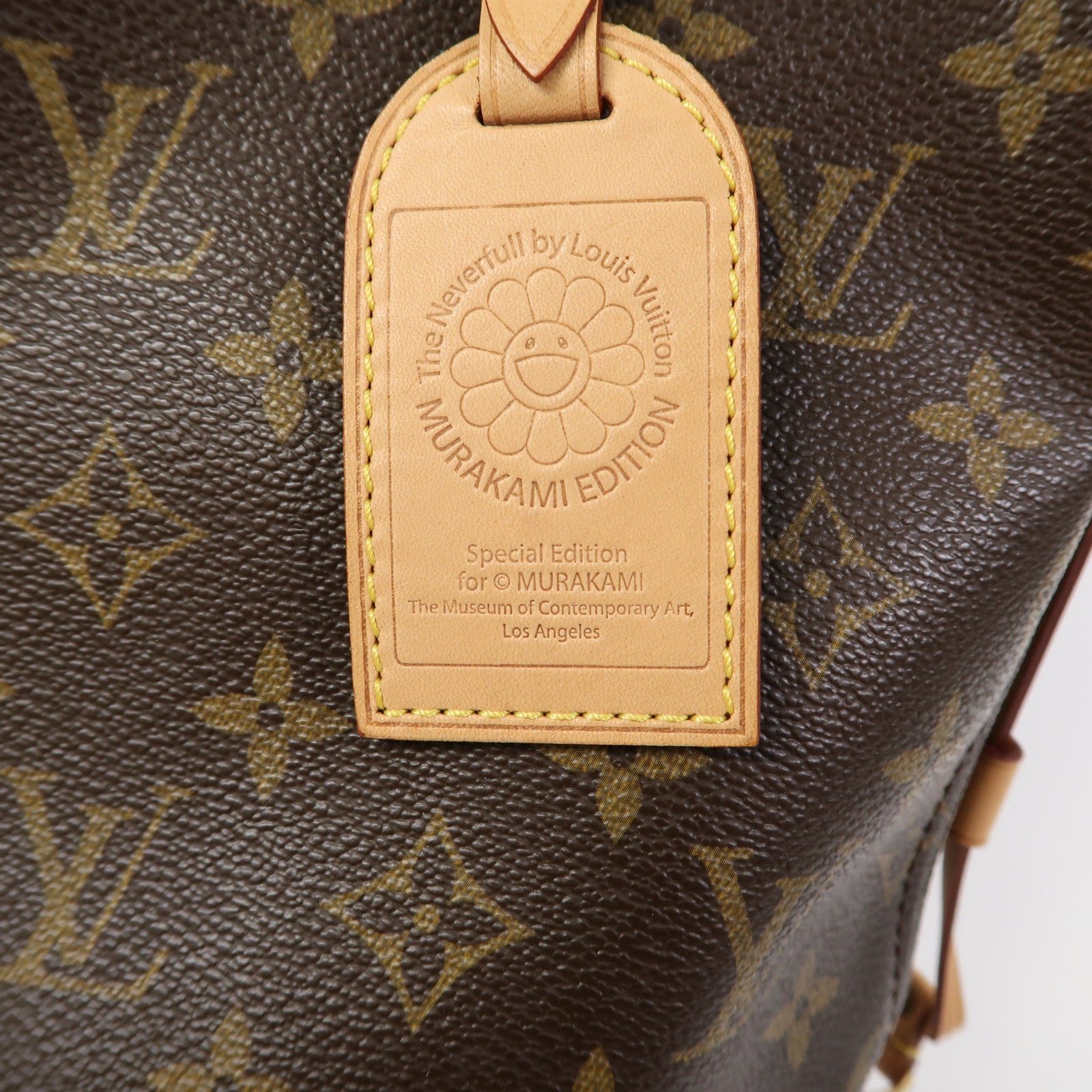 LOUIS VUITTON Monogram Takashi Murakami Neverfull GM金扣手挽袋啡色