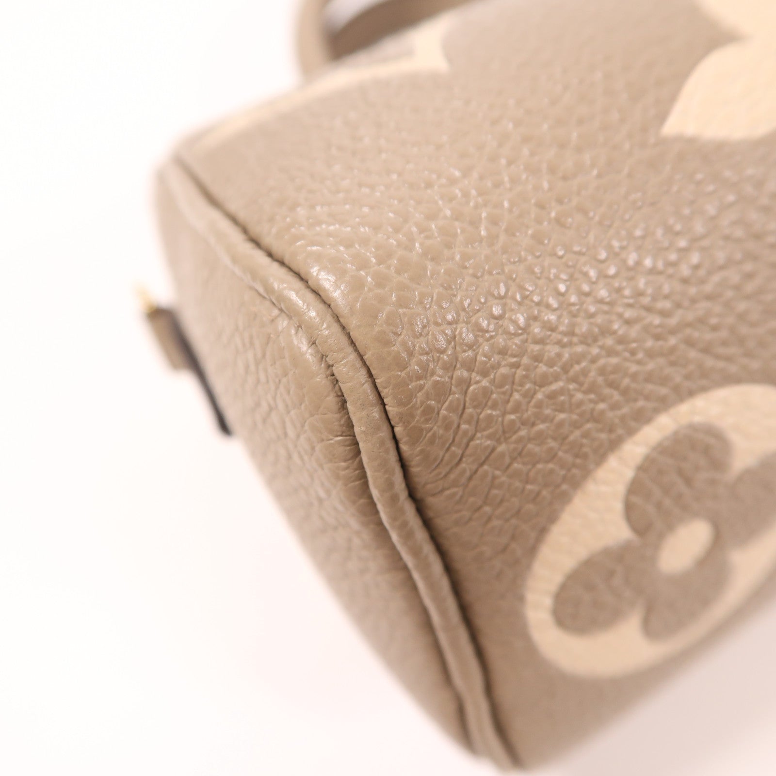 LOUIS VUITTON Monogram Empreinte Nano Speedy金扣手挽肩背兩用袋灰色