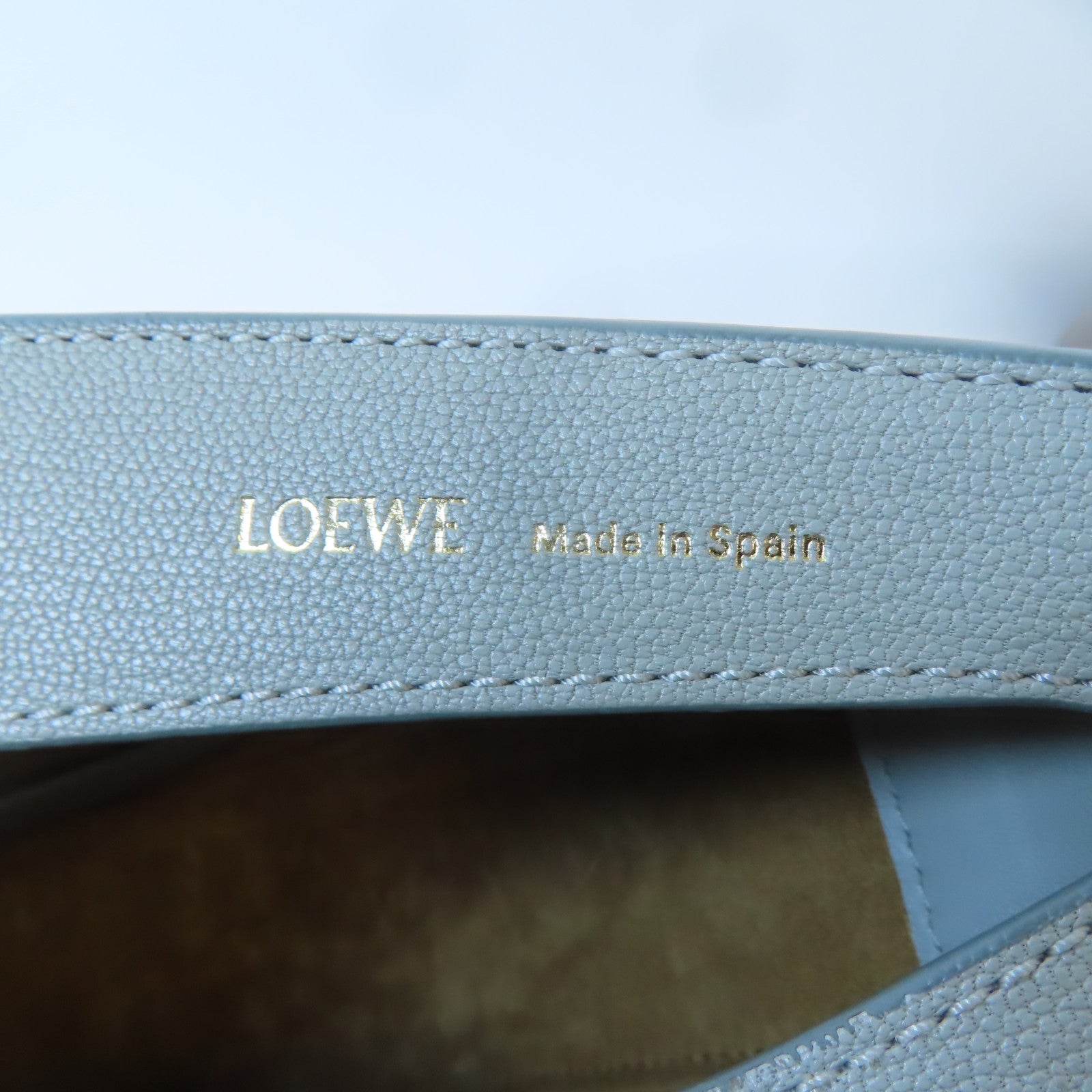 LOEWE GHW Luna Bag Shoulder Handbag Calfskin Leather Gray