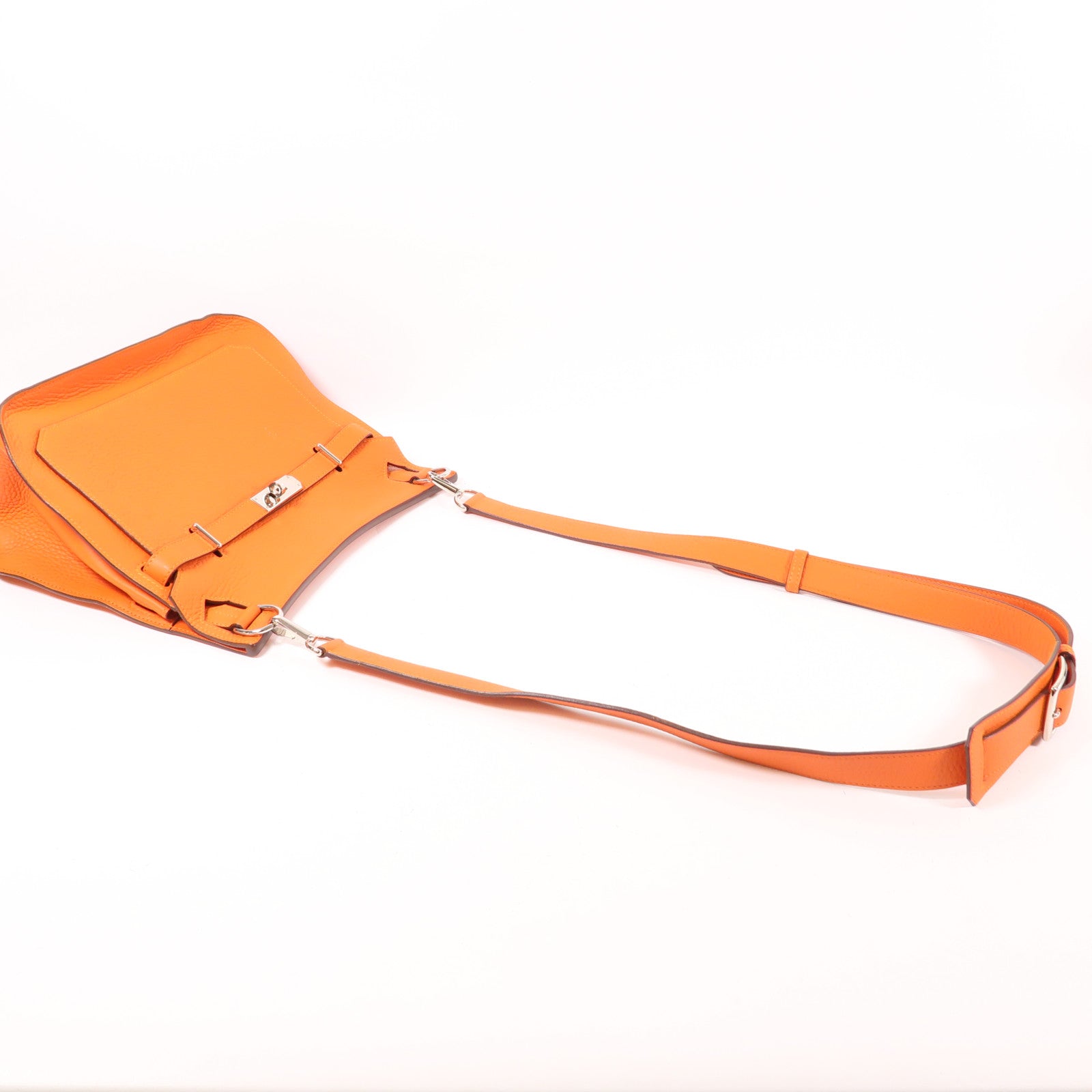 HERMES PHW Jypsiere 28 Shoulder Bag Taurillon Clemence Leather Orange