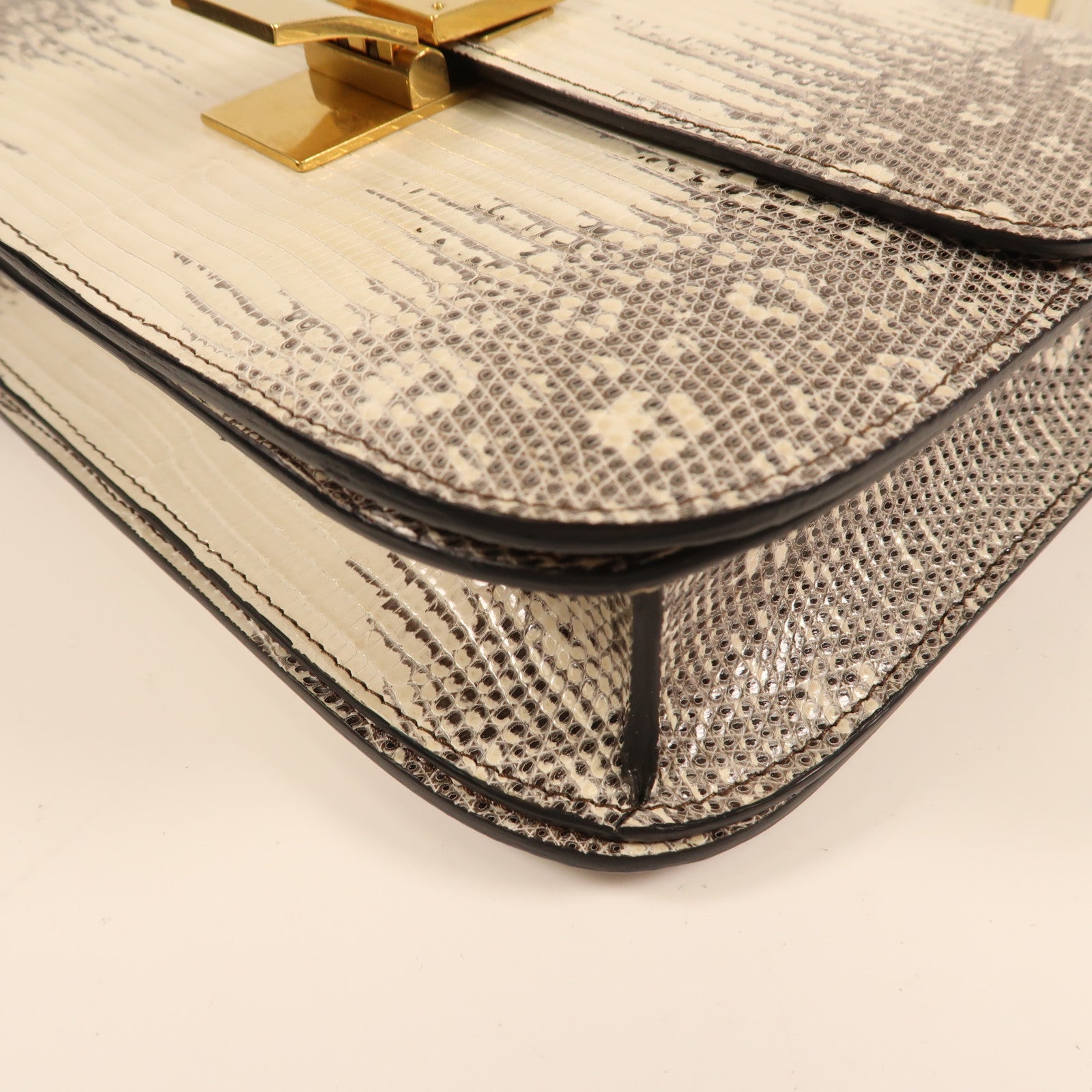 CELINE 蜥蝪皮革Classic Box金扣肩背袋