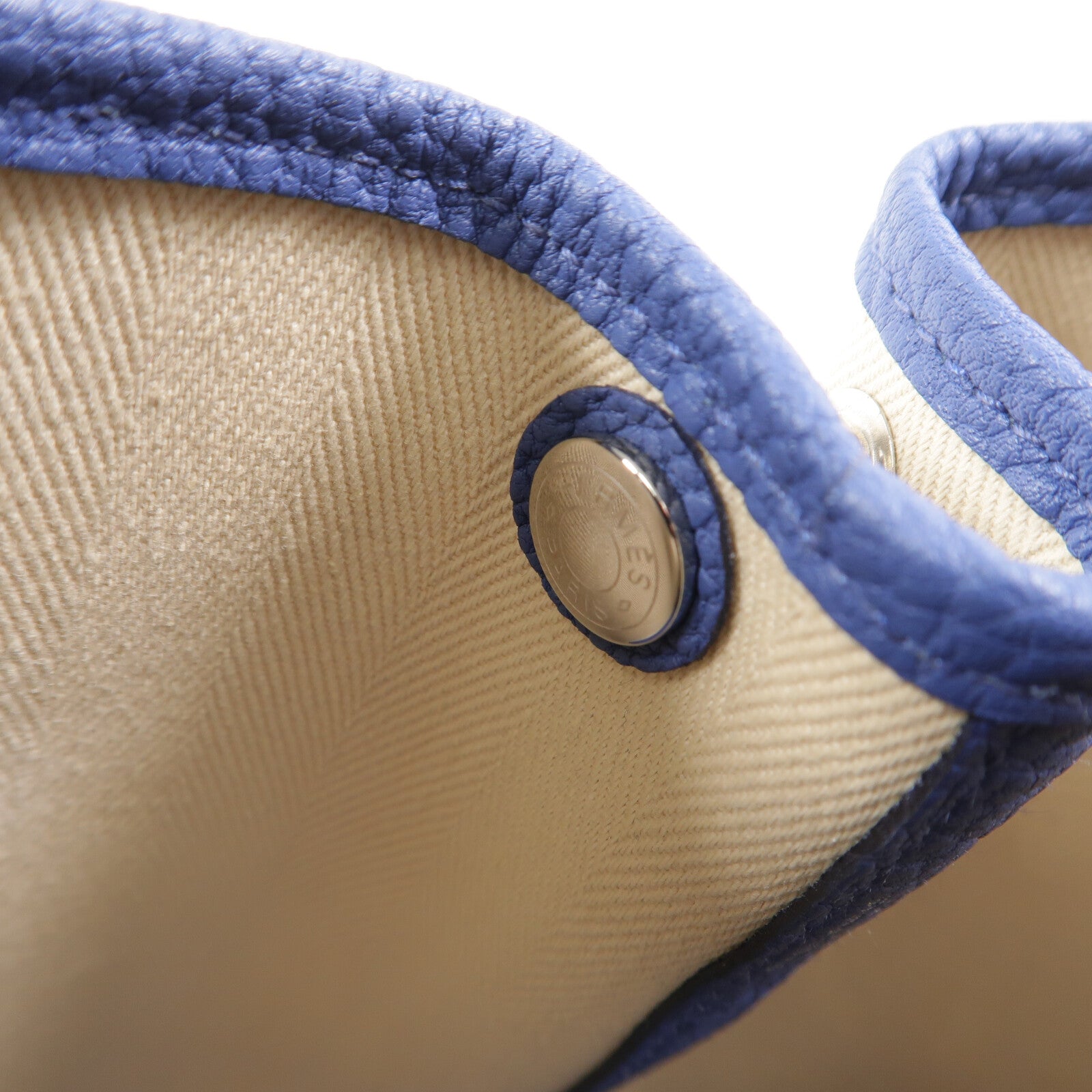 HERMES 帆布Garden Party TPM手挽袋Bleu Brighton