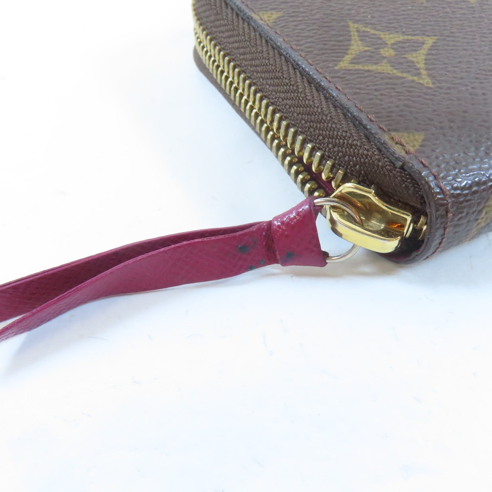 LOUIS VUITTON Monogram Zipper Wallet金扣長錢包啡色
