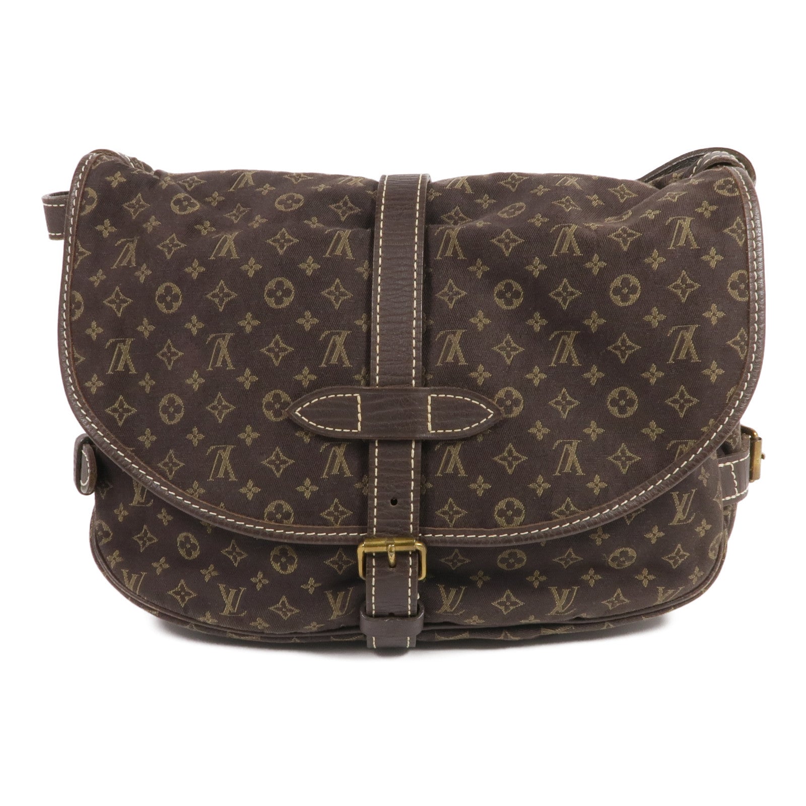 LOUIS VUITTON Monogram Mini Lin Saumur 30金扣肩背袋