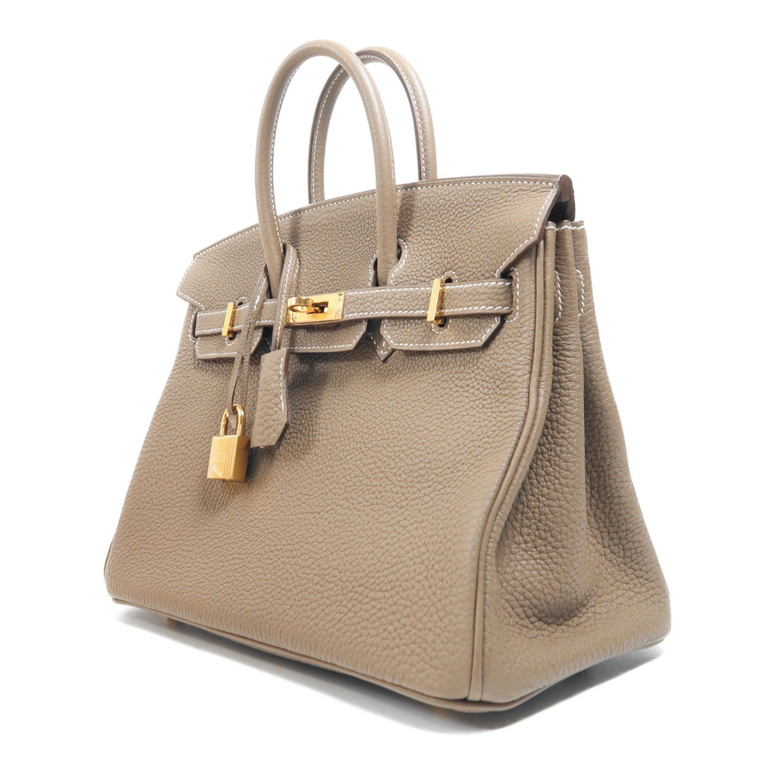 HERMES Togo皮革Birkin 25金扣手挽袋Etoupe