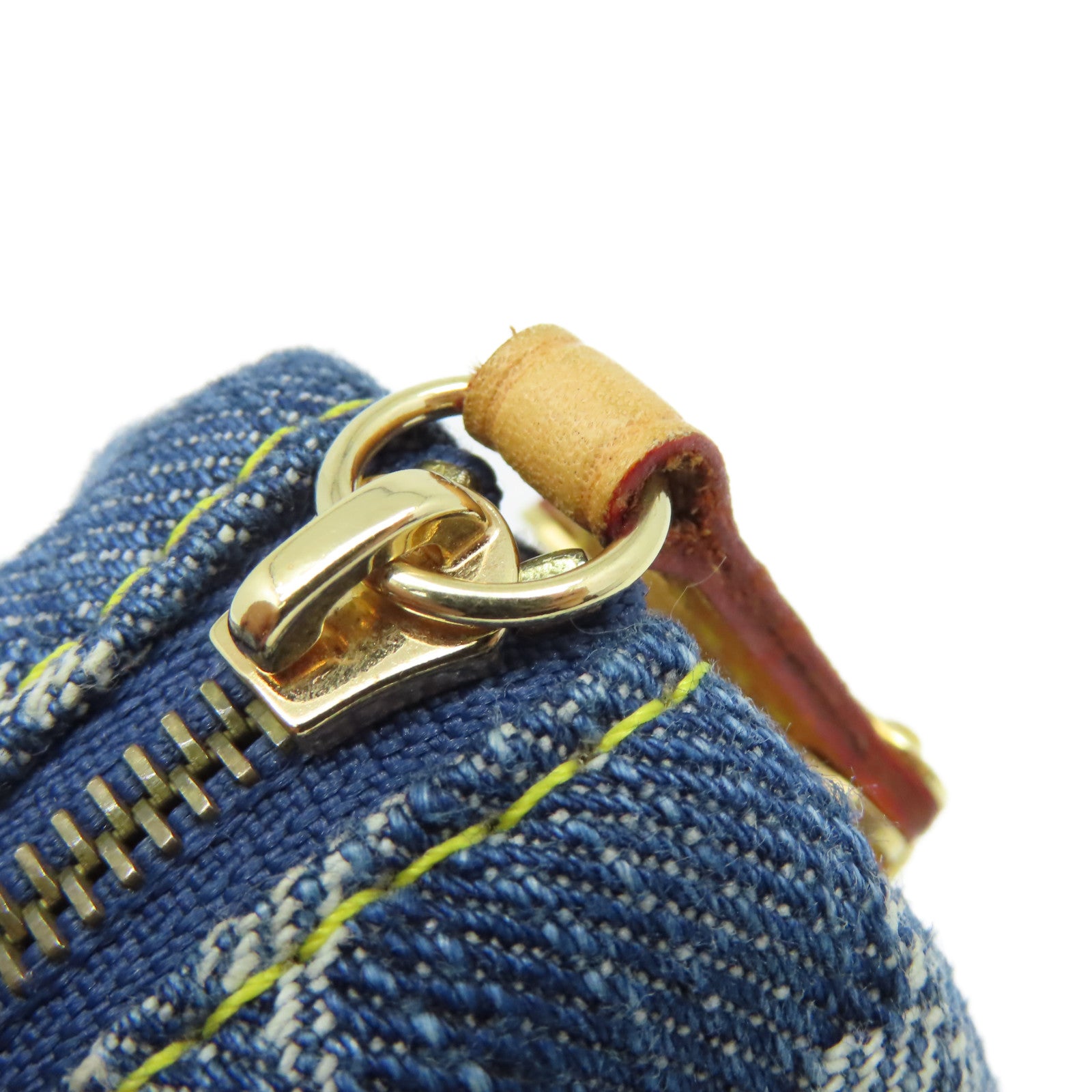 LOUIS VUITTON Monogram Denim Trousse Speedy Pouch Charm金扣掛飾藍色