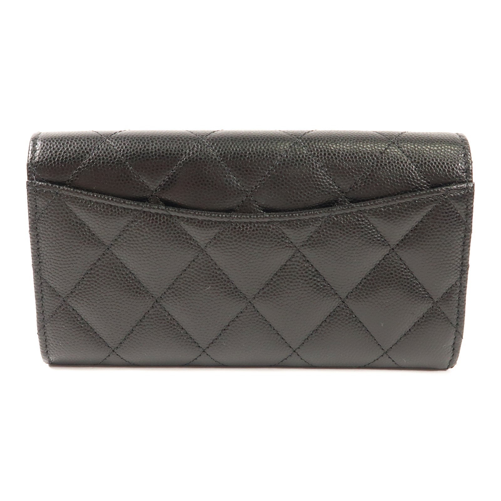 CHANEL 牛皮皮革Long Wallet金扣長錢包
