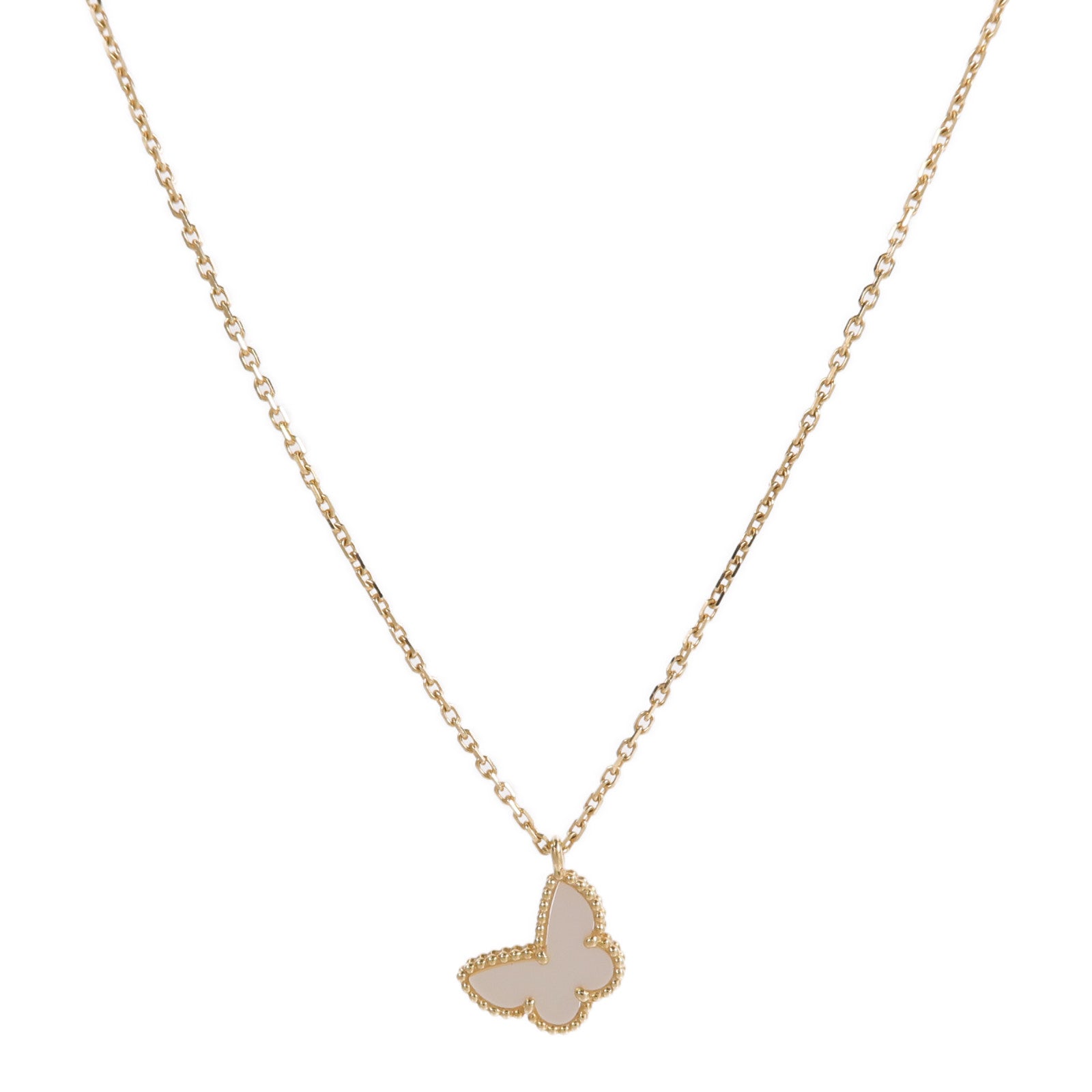 Van Cleef & Arpels 18K黃金Sweet Butterflies珍珠母貝項鍊