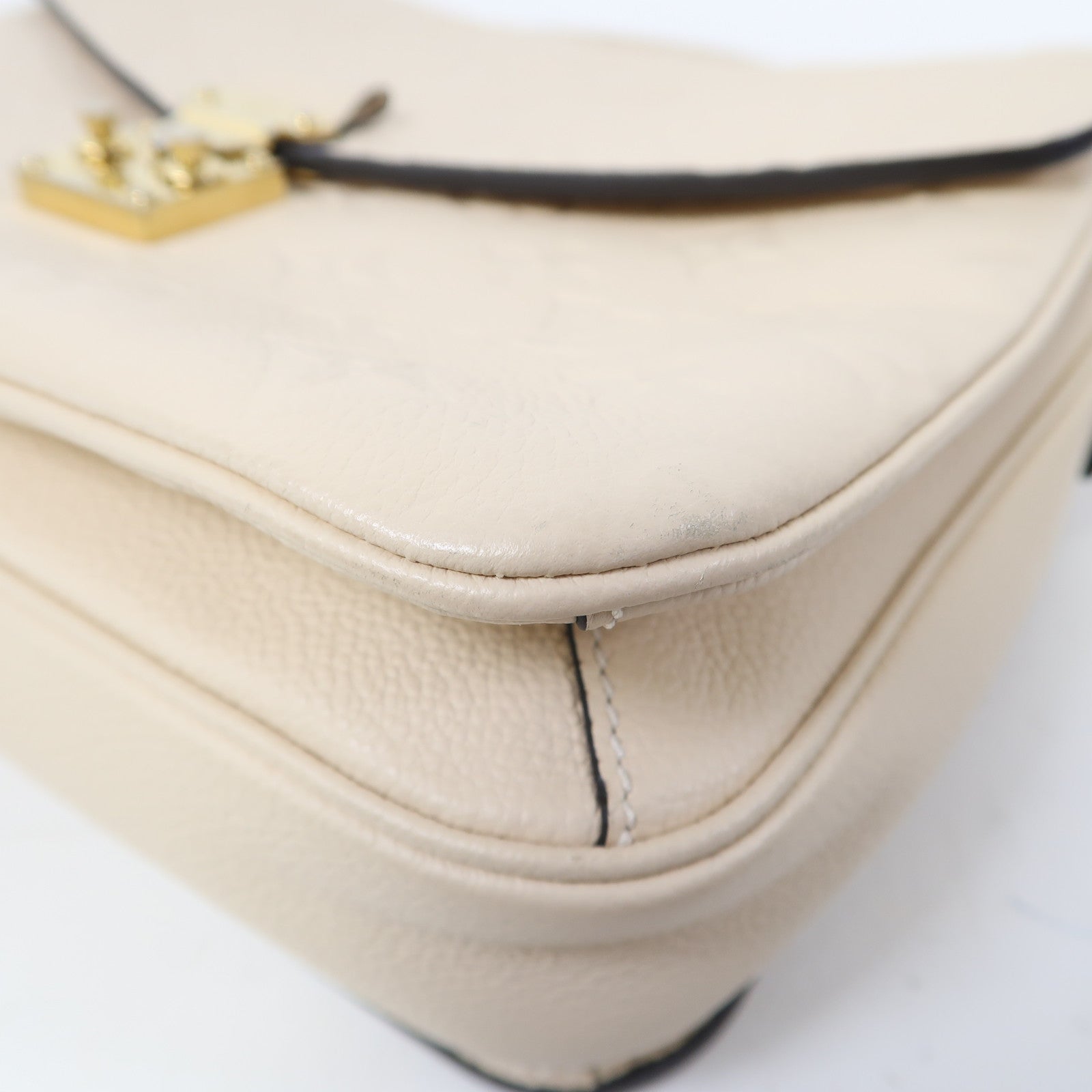 LOUIS VUITTON 【激減優惠】Monogram Empreinte Pochette Metis金扣手挽肩背兩用袋米色