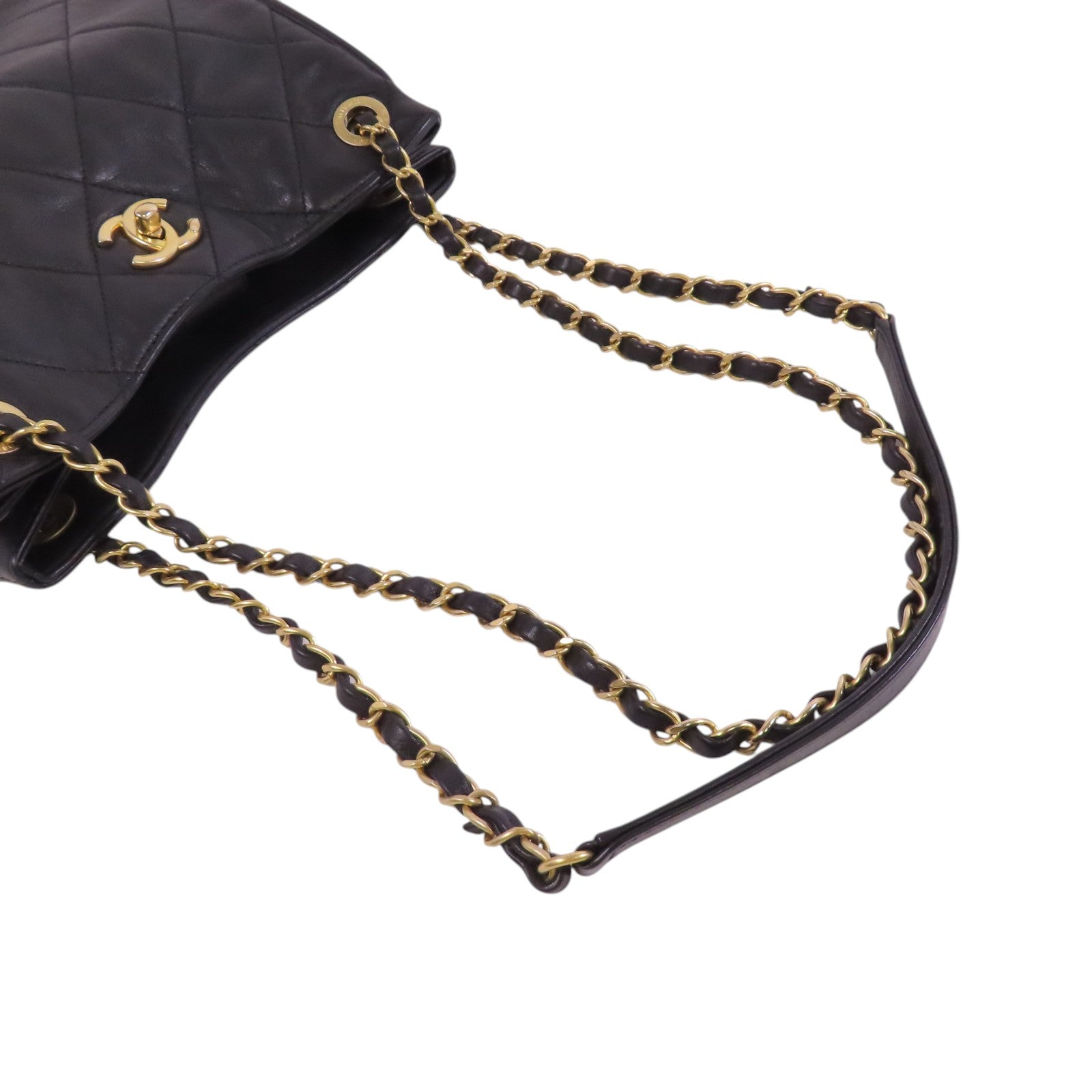 CHANEL 牛皮皮革Hobo Bag金扣鏈帶肩背袋