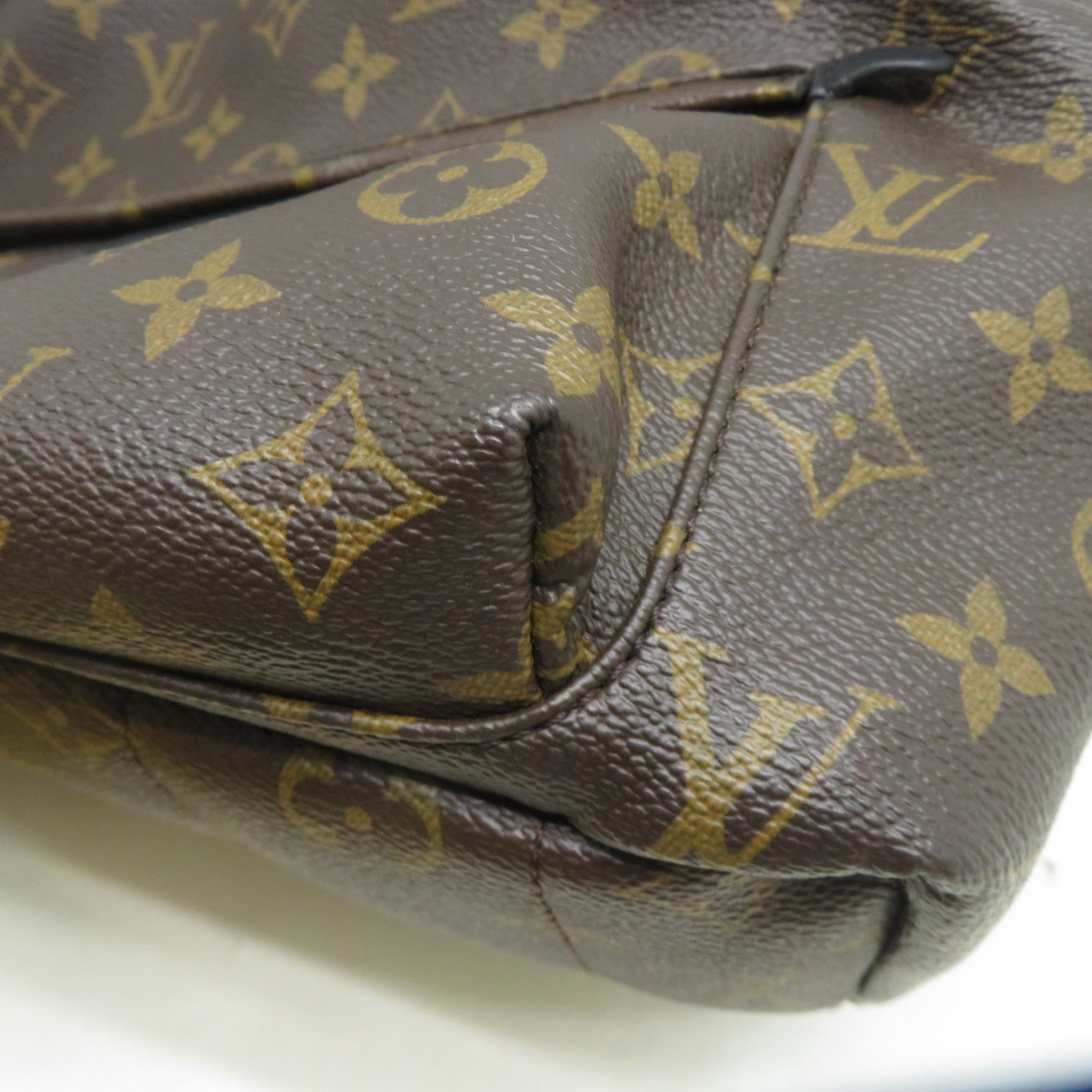 LOUIS VUITTON Monogram Macassar Palm Springs MM金扣背包啡色/黑色