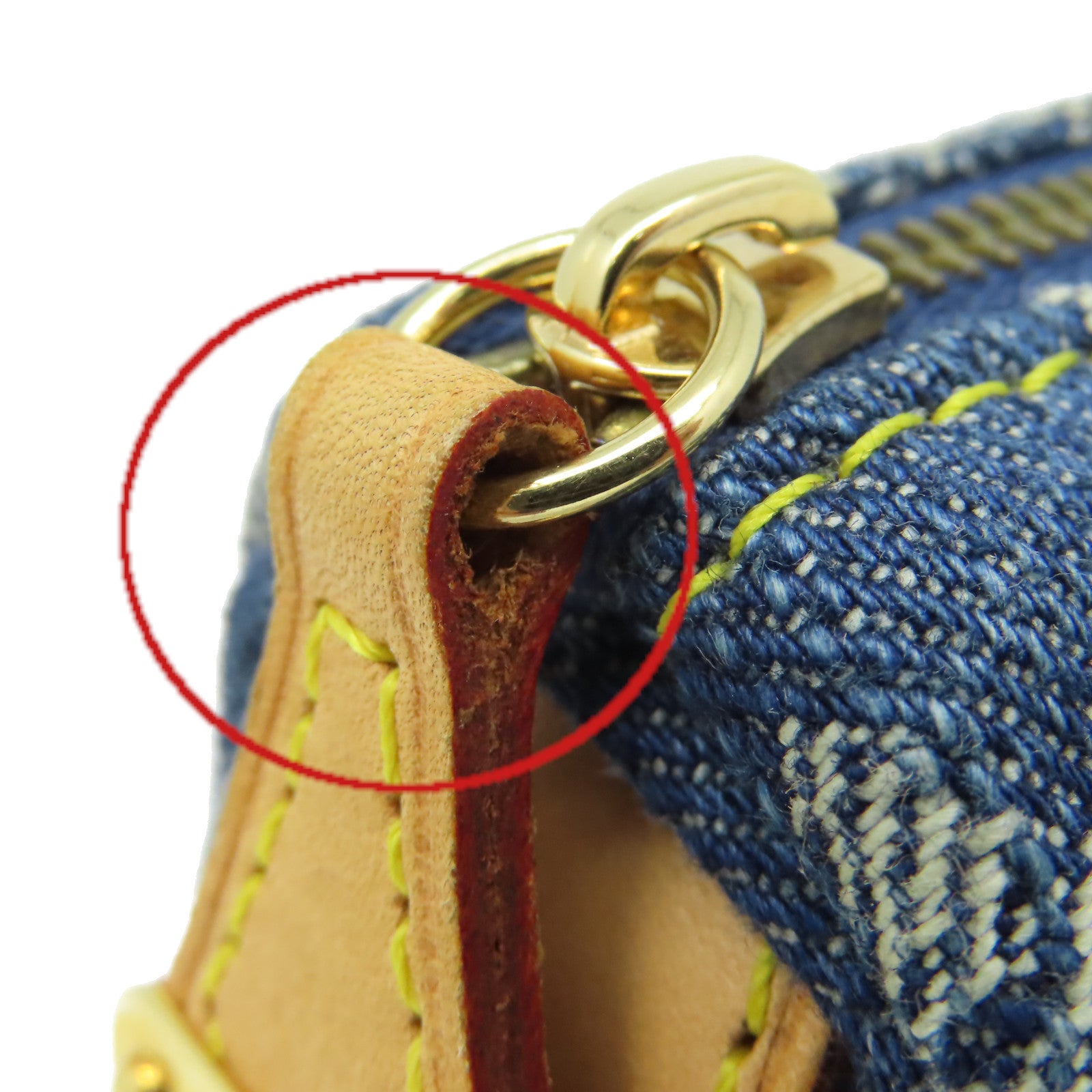 LOUIS VUITTON Monogram Denim Trousse Speedy Pouch Charm金扣掛飾藍色