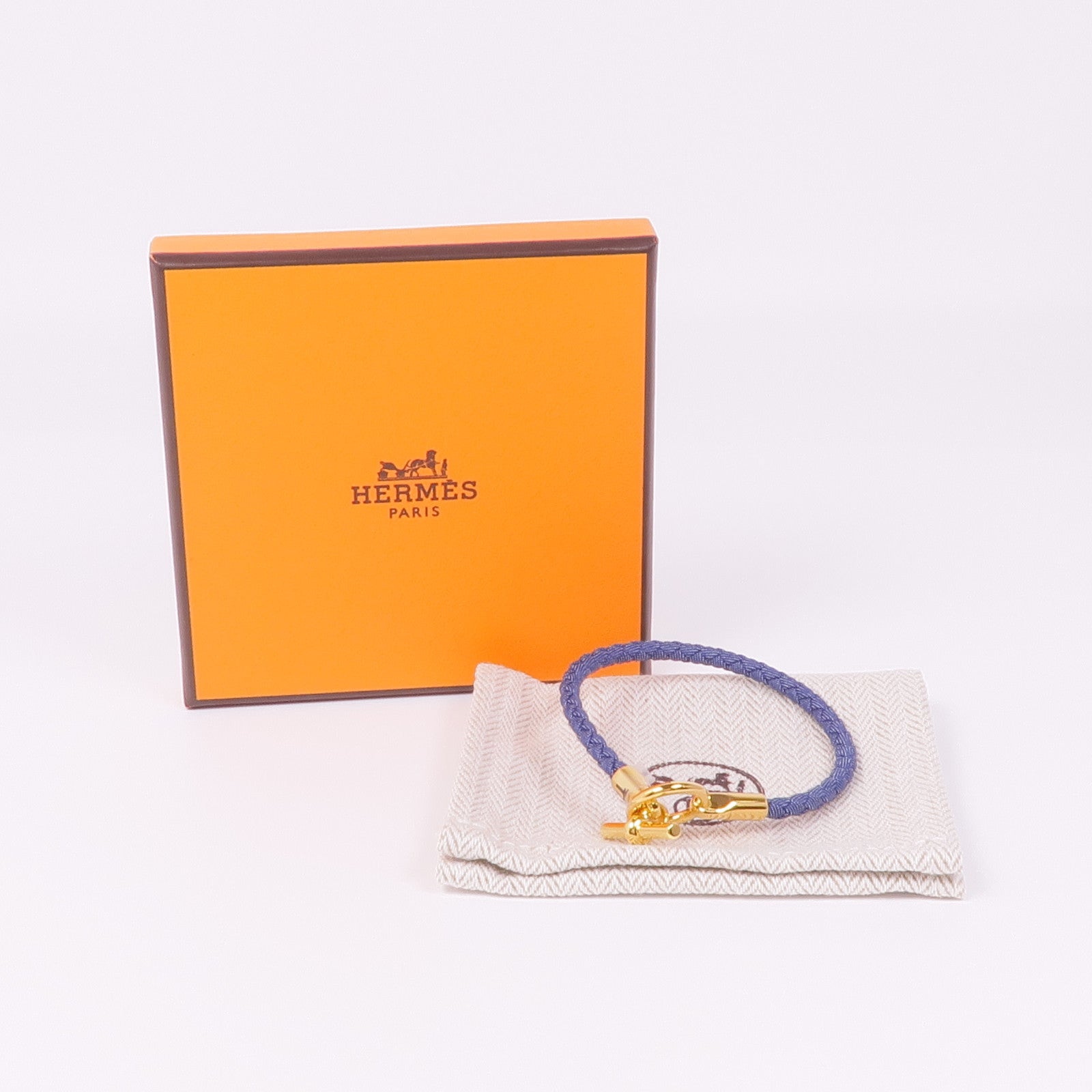 HERMES 牛仔布Glenan H Jean Bracelet金扣手帶