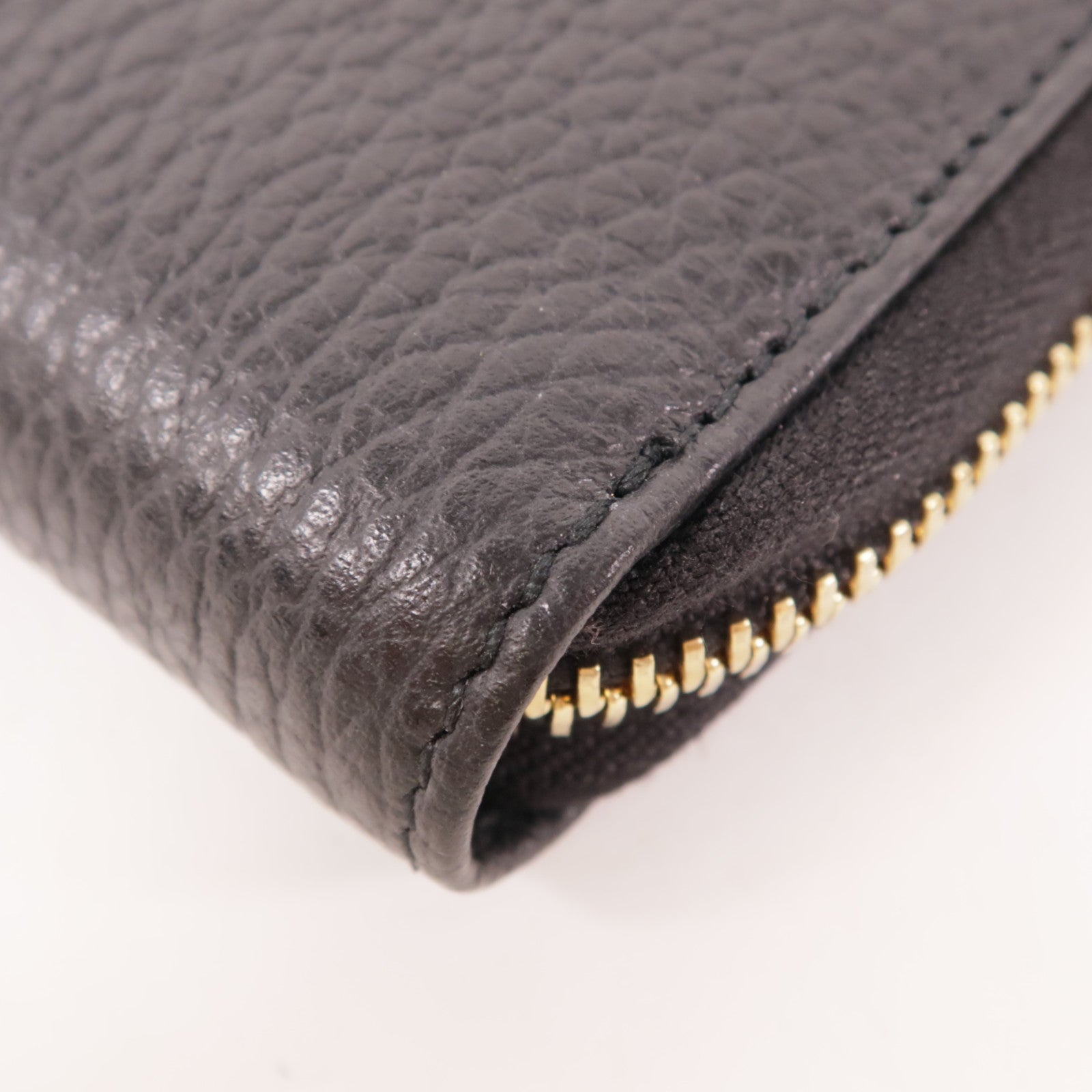 GUCCI GG GHW Long Wallet 354497 Calfskin Leather Black