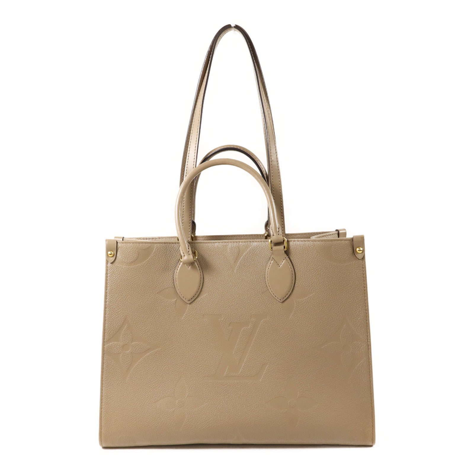 LOUIS VUITTON Monogram Empreinte On The Go MM金扣手挽肩背兩用袋