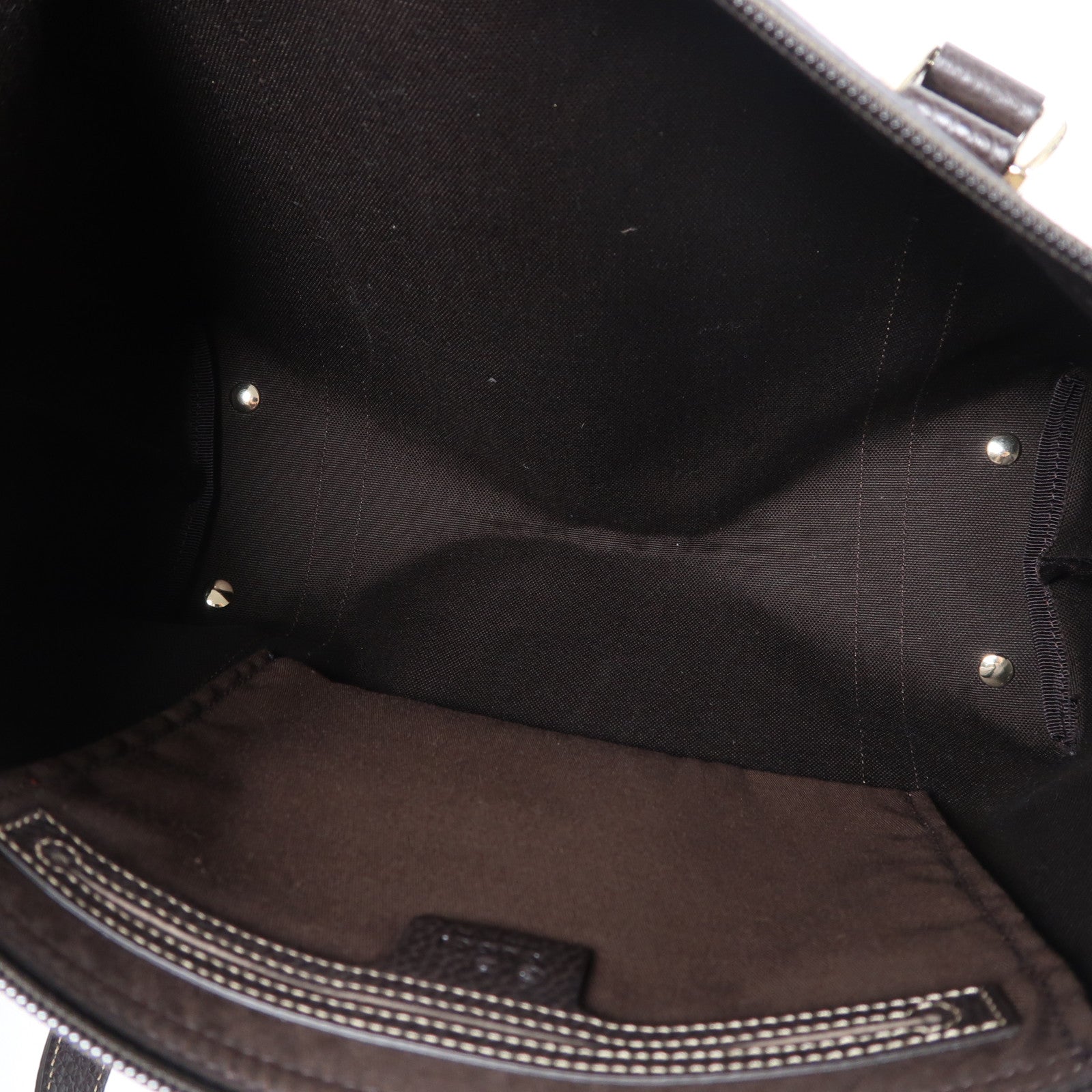 GUCCI 塗層帆布Shoulder Tote金扣肩背袋啡色
