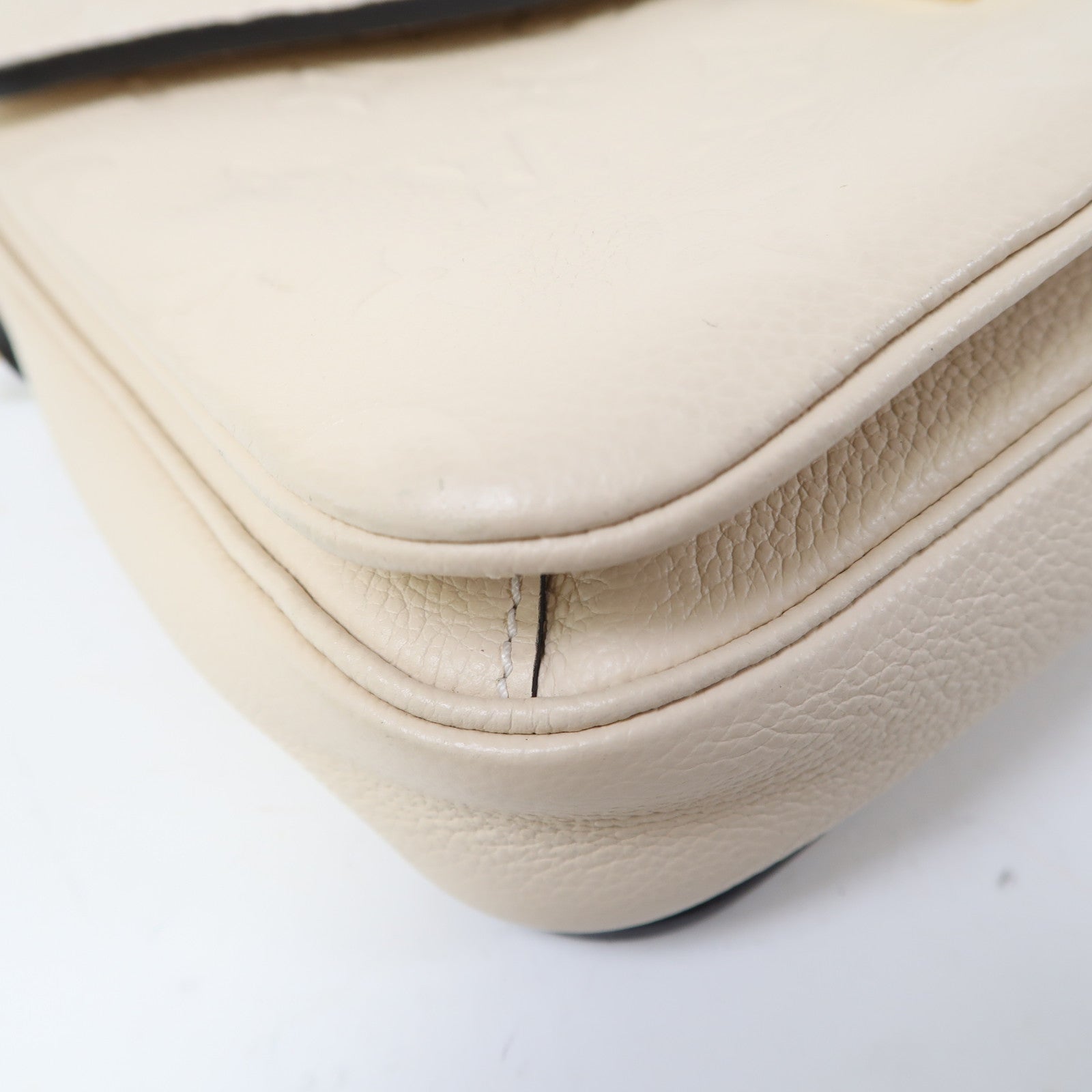 LOUIS VUITTON 【激減優惠】Monogram Empreinte Pochette Metis金扣手挽肩背兩用袋米色
