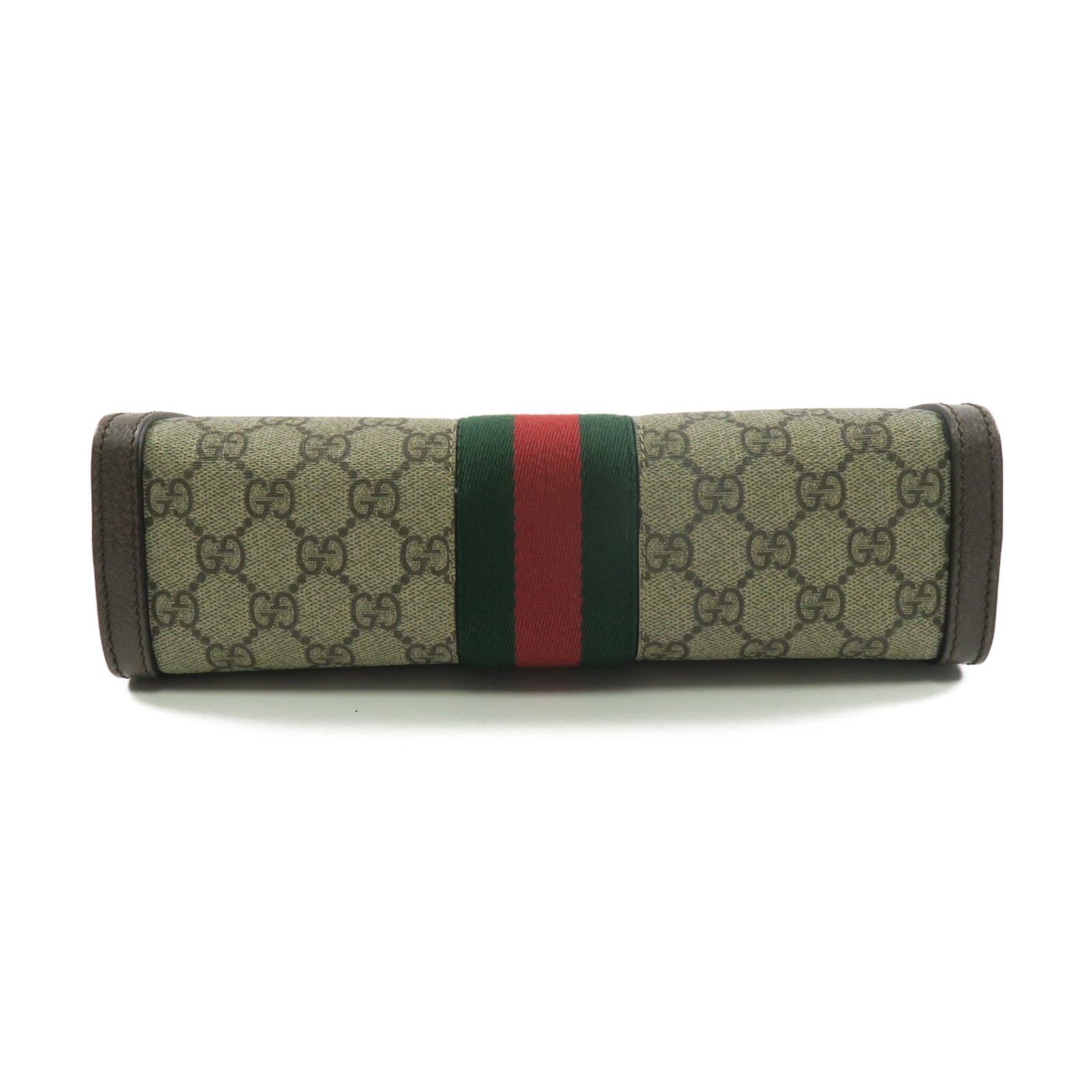 GUCCI 塗層帆布Ophidia金扣鏈帶肩背袋啡色