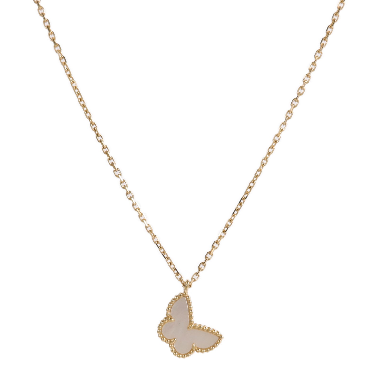 Van Cleef & Arpels 18K黃金Sweet Butterflies珍珠母貝項鍊