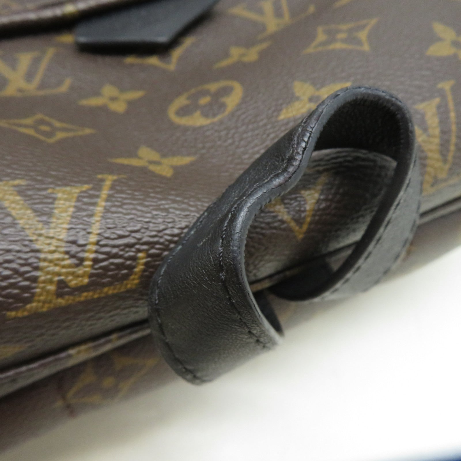 LOUIS VUITTON Monogram Macassar Palm Springs MM金扣背包啡色/黑色