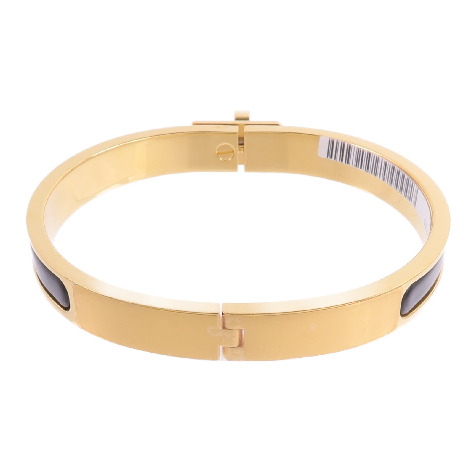 HERMES 金屬/琺瑯Mini Clic Kelly Bracelet手鐲Noir