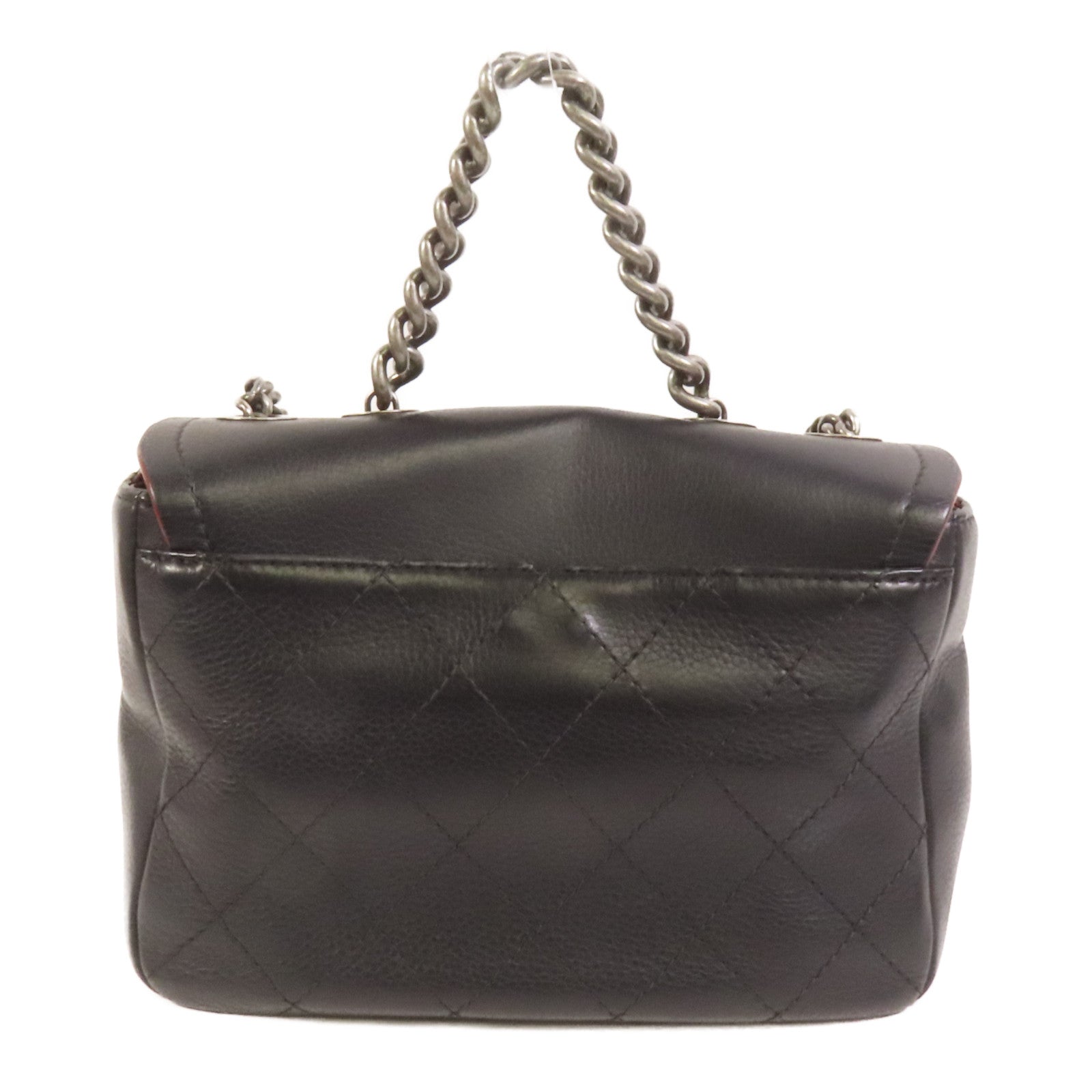 CHANEL 牛皮皮革2 Way Shoulder銀扣手挽肩背兩用袋
