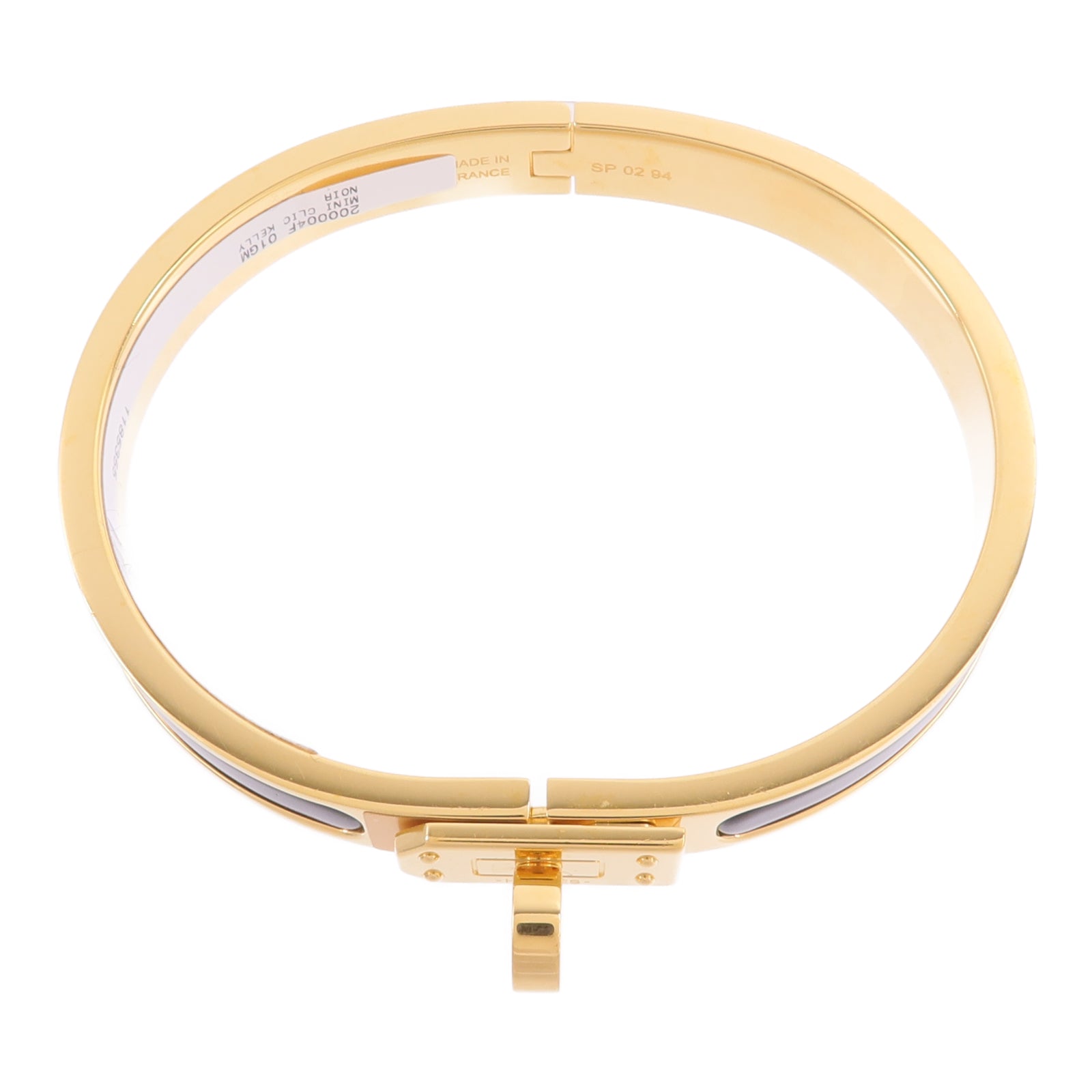 HERMES 金屬/琺瑯Mini Clic Kelly Bracelet手鐲Noir