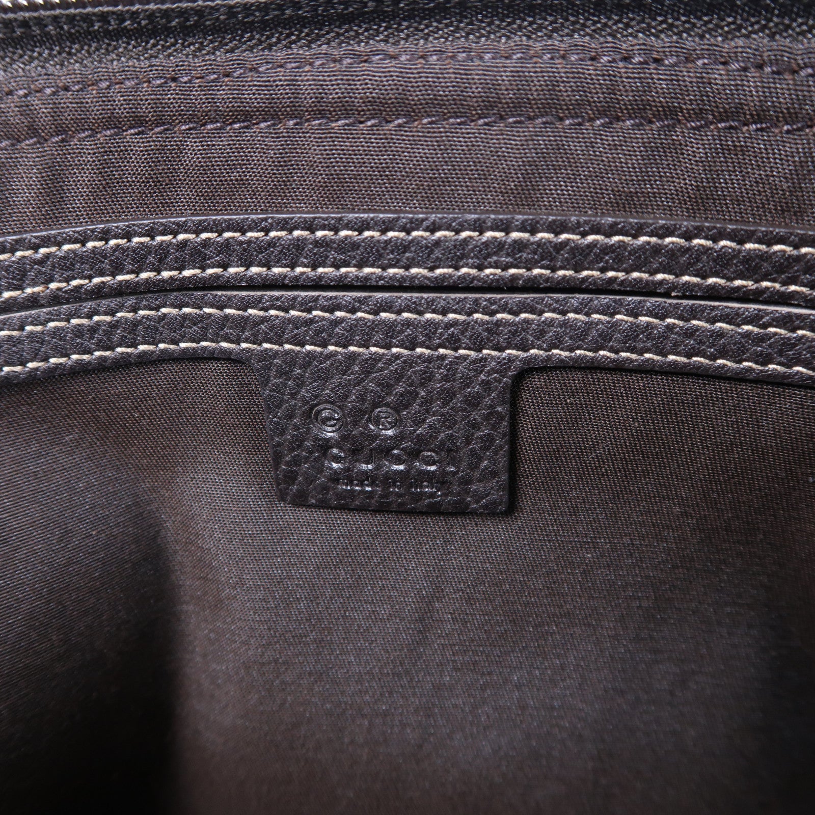 GUCCI 塗層帆布Shoulder Tote金扣肩背袋啡色